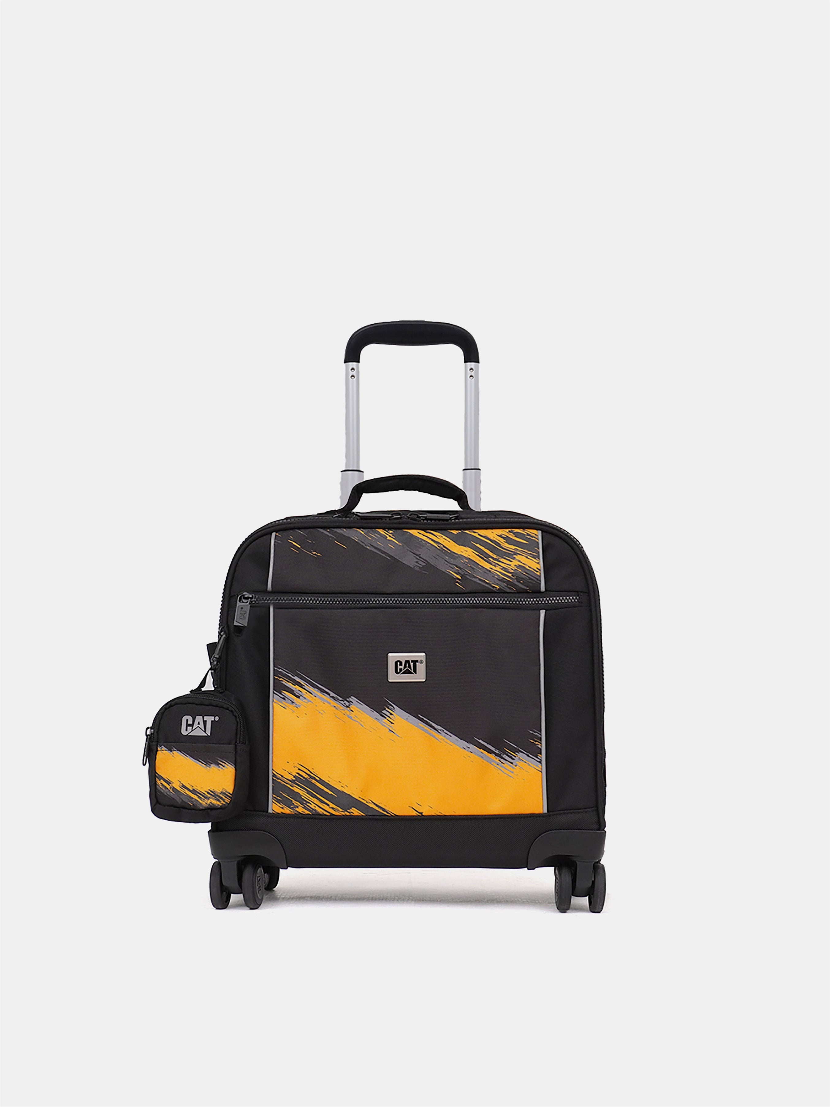 Caterpillar Swiftrider 4Wheel Trolley Bag #color_Brushstroke Yellow/Grey/Black