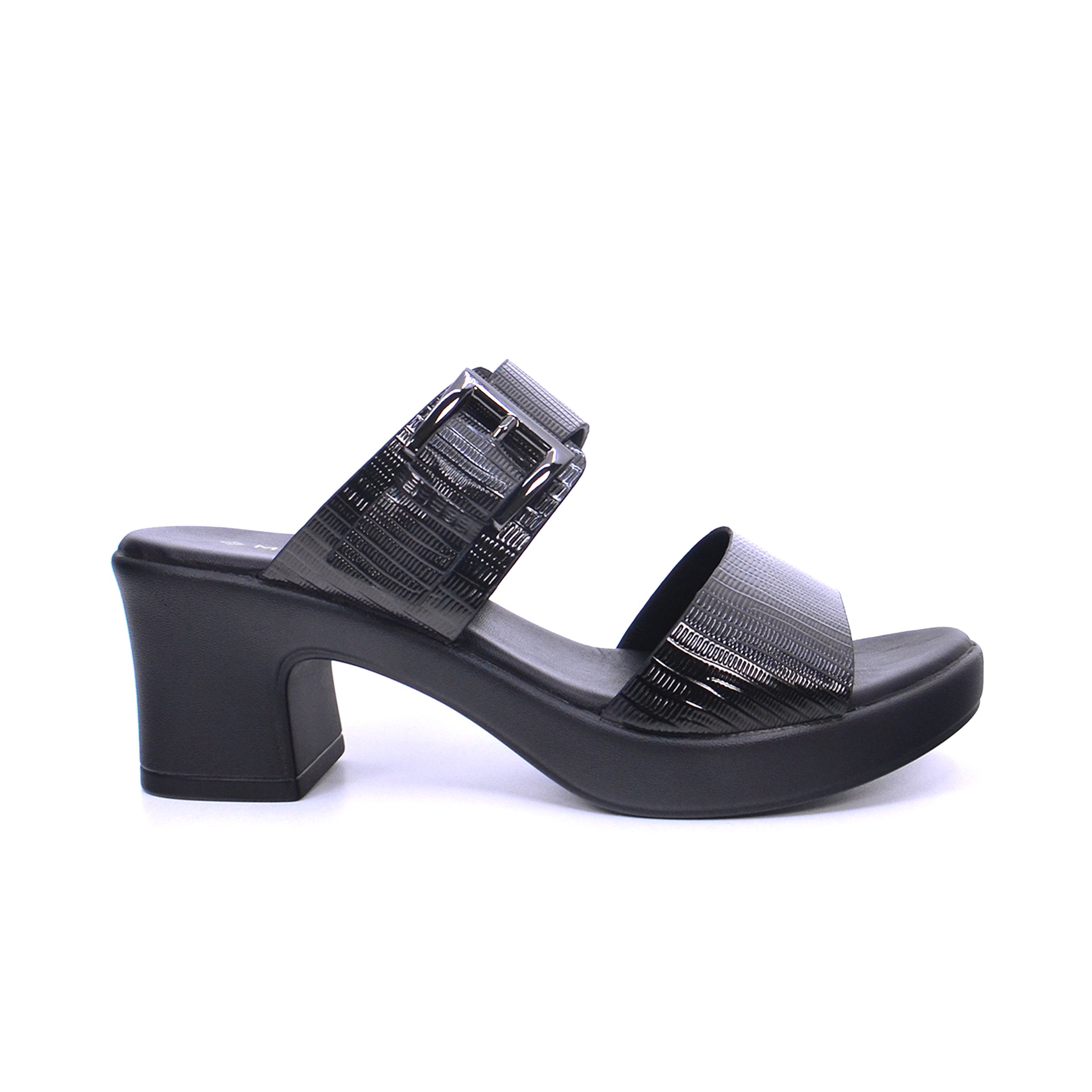 Mynaal 414Rj691 Women's Block Heel Sandal #color_Black