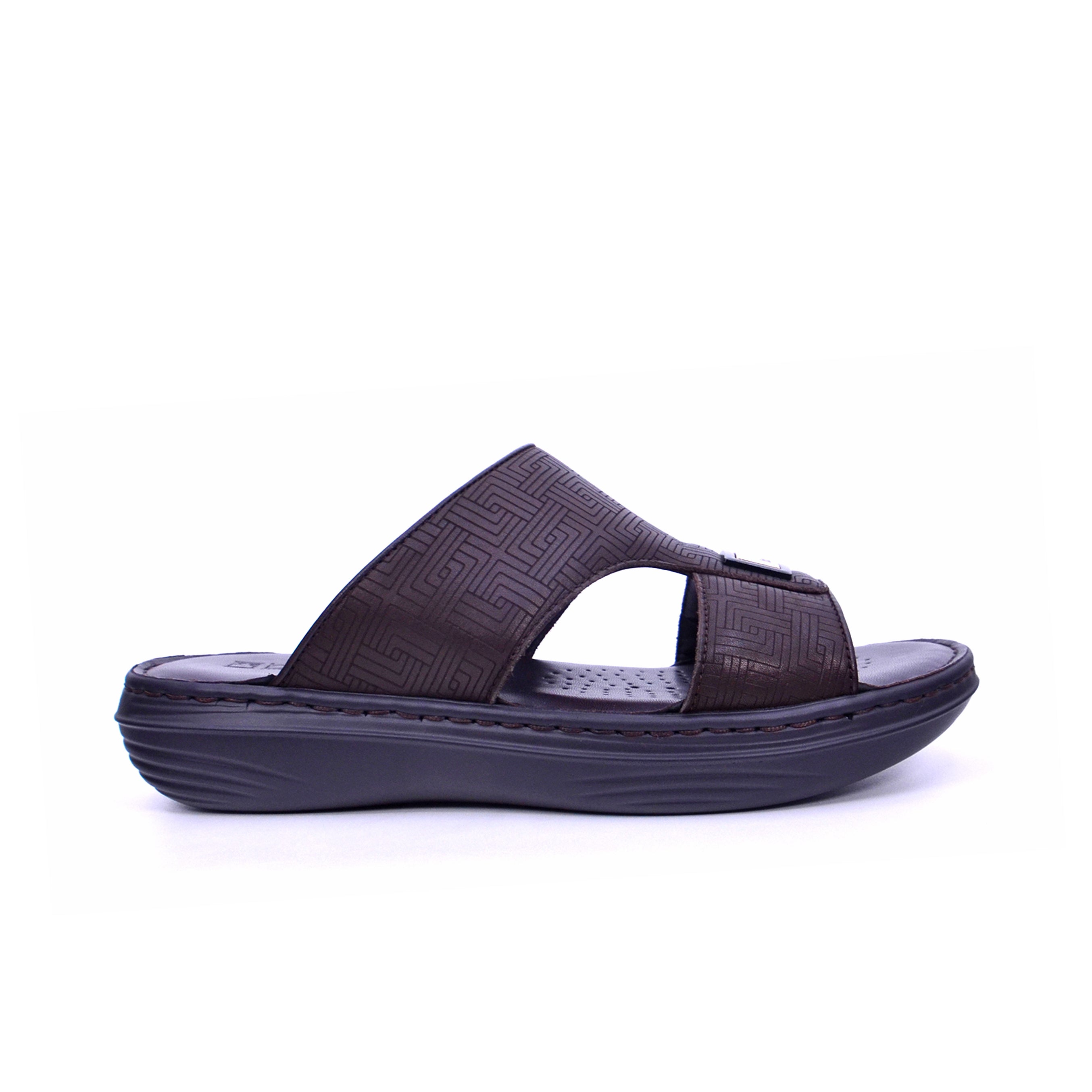 Barjeel Uno 21410-61 Men Arabic Sandals #color_Dark Brown