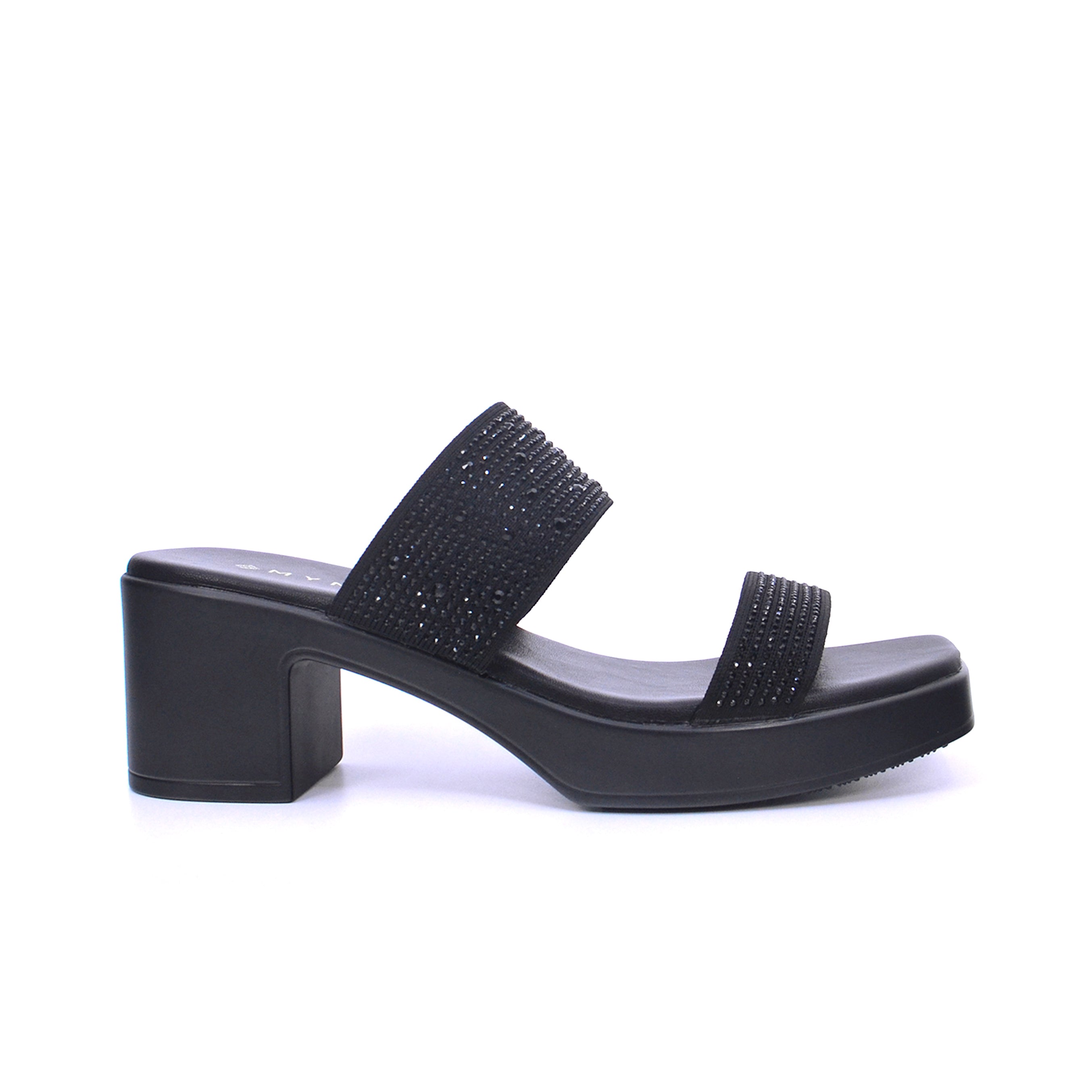 Mynaal 414Rj67B Women's Block-Heel Sandal #color_Black