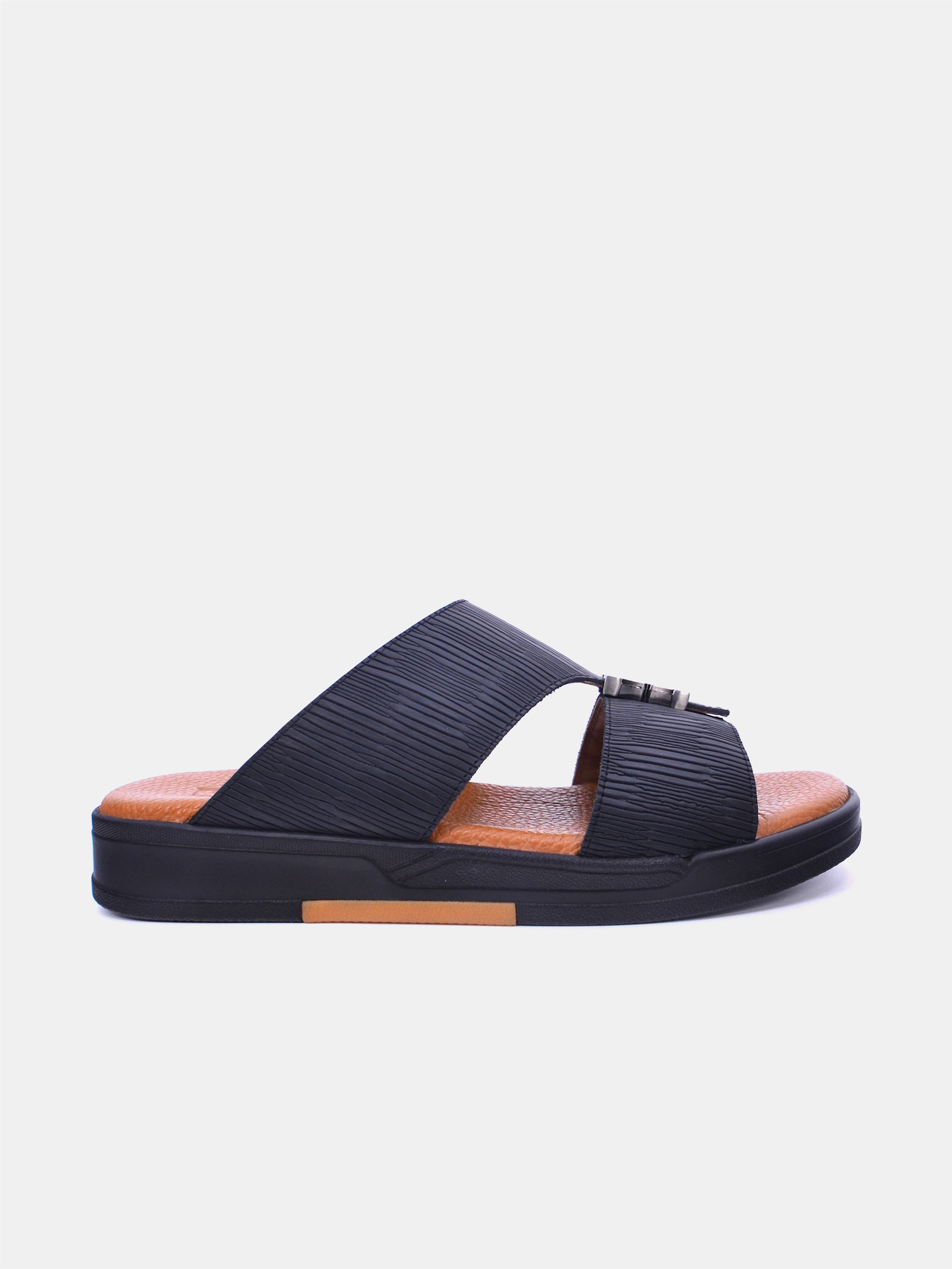 Barjeel Uno MSA139 Men Arabic Sandals #color_Black