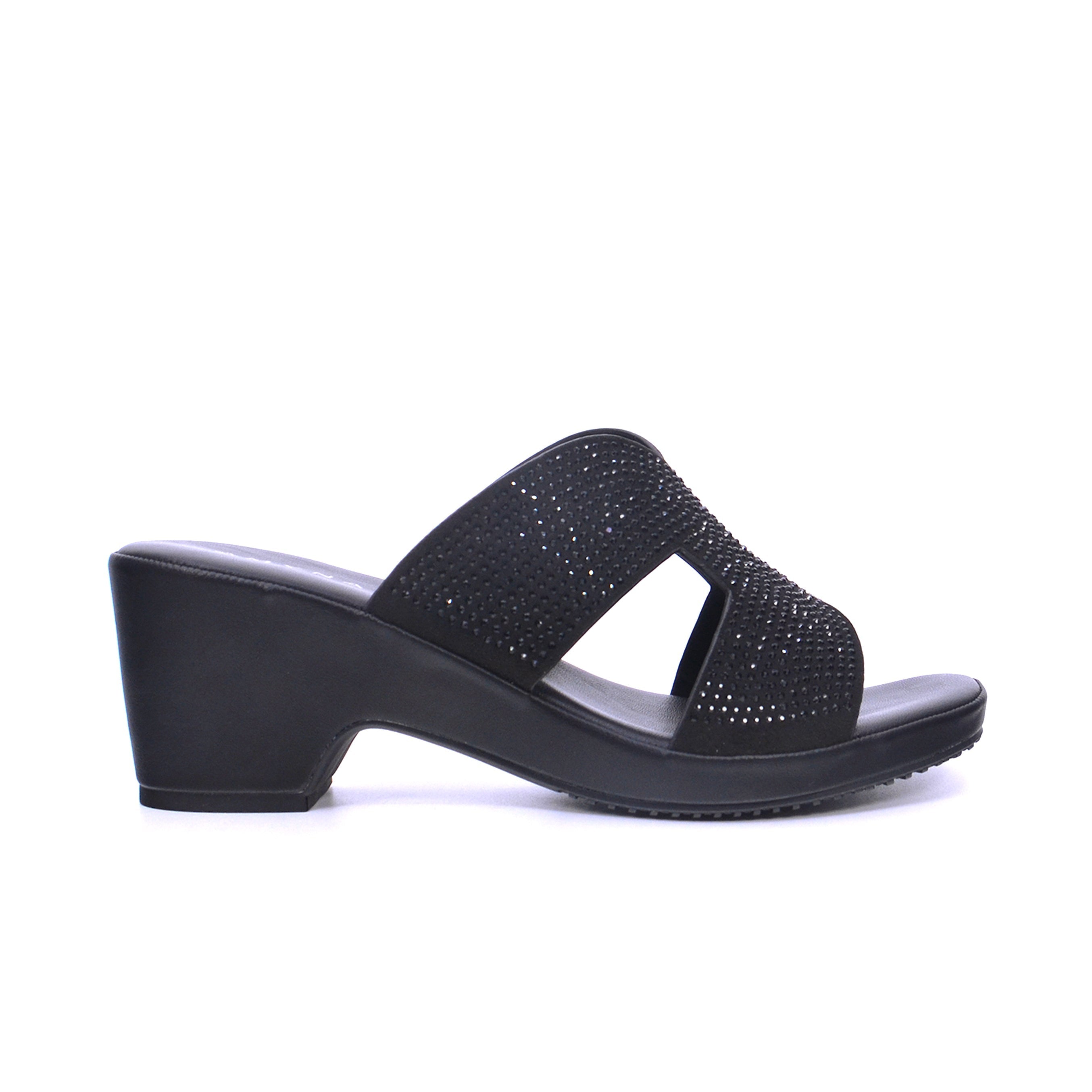 Mynaal 414Rj21C Women's Mid-Heel Sandal #color_Black