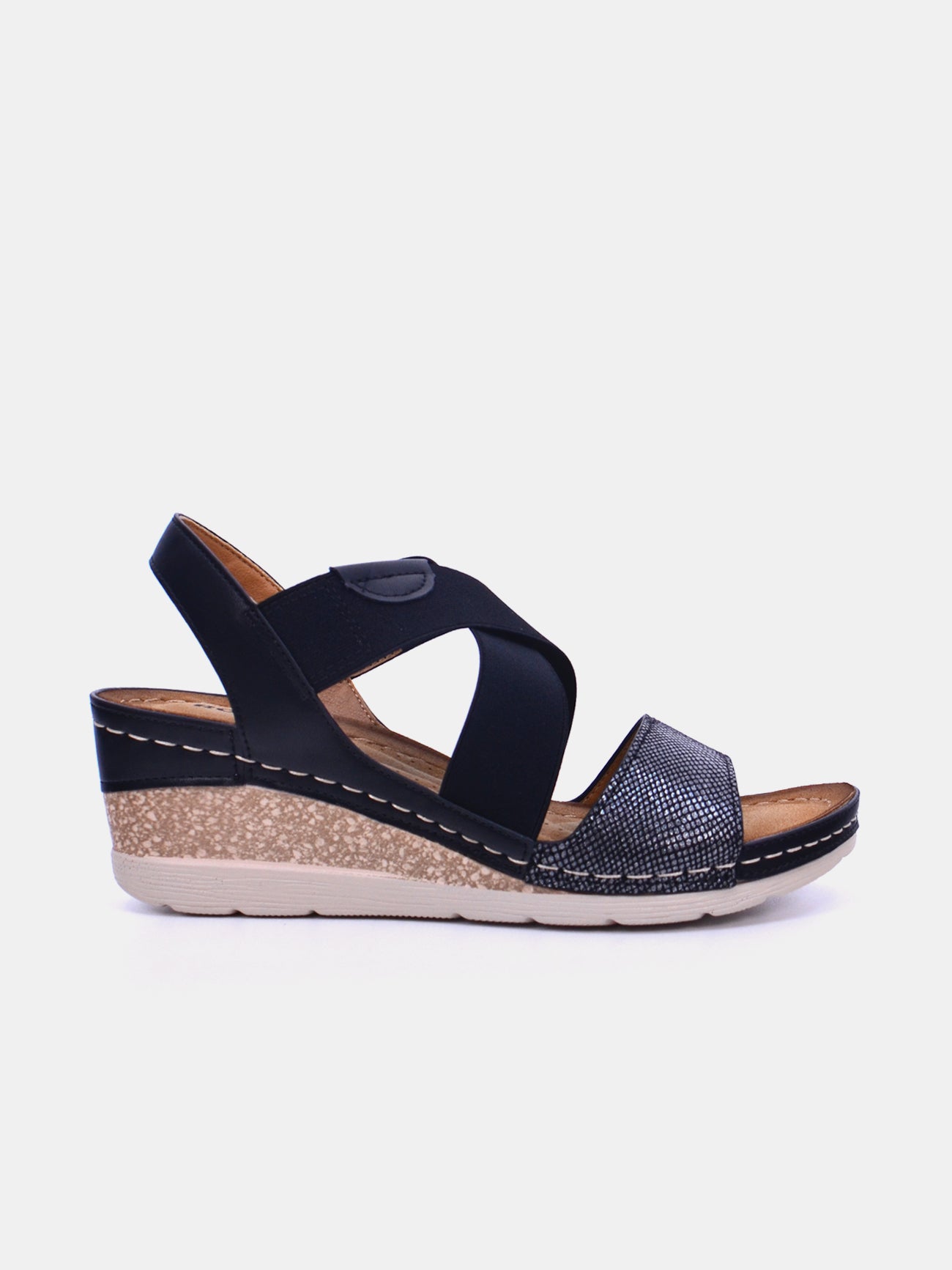 Romika 36601-AR638 Wedge Sandals #color_Black