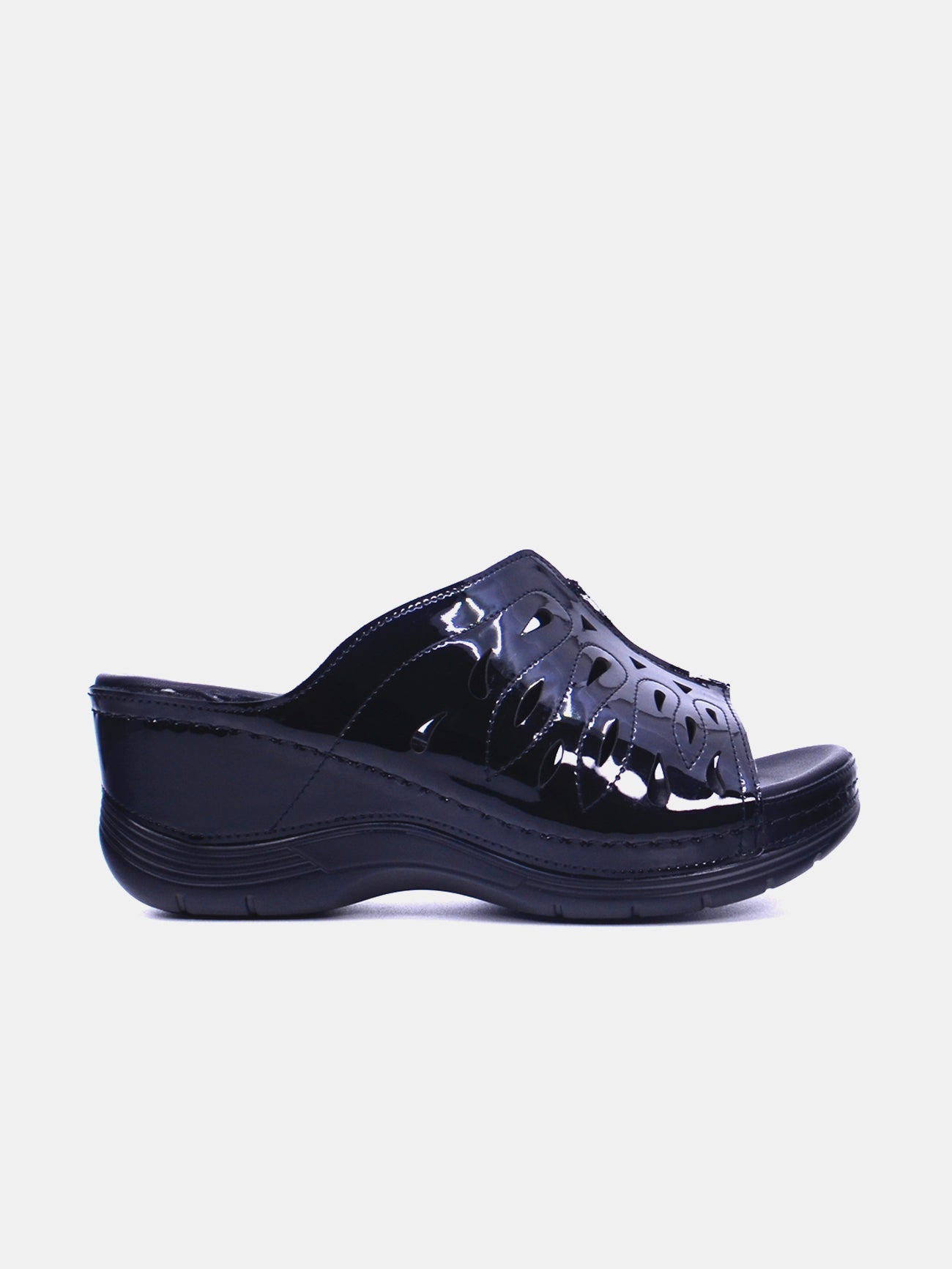 Michelle Morgan 2407-2 Women's Wedge Sandals #color_Black