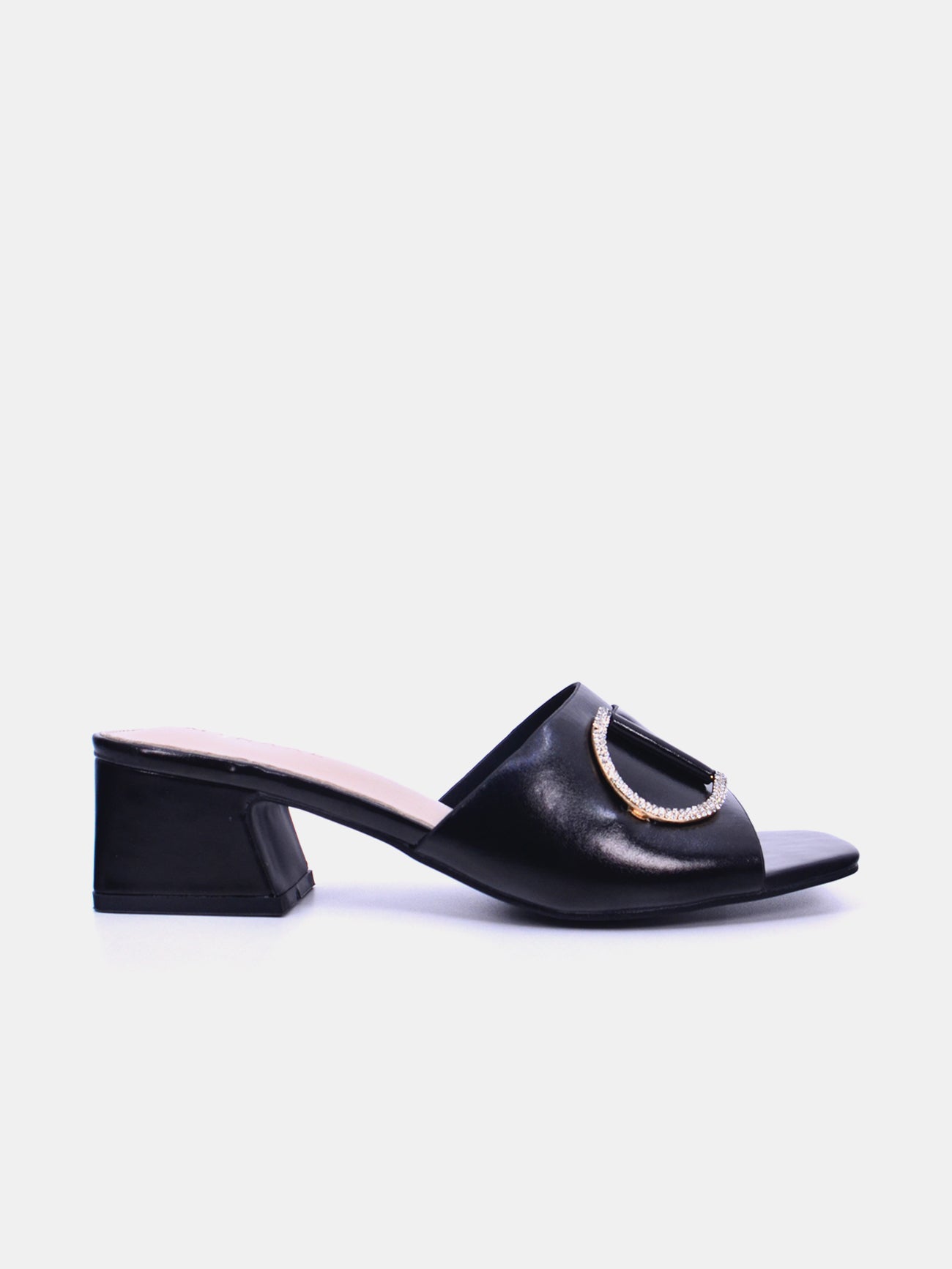 Mynaal Glintara Women's Block Heel Sandals #color_Black