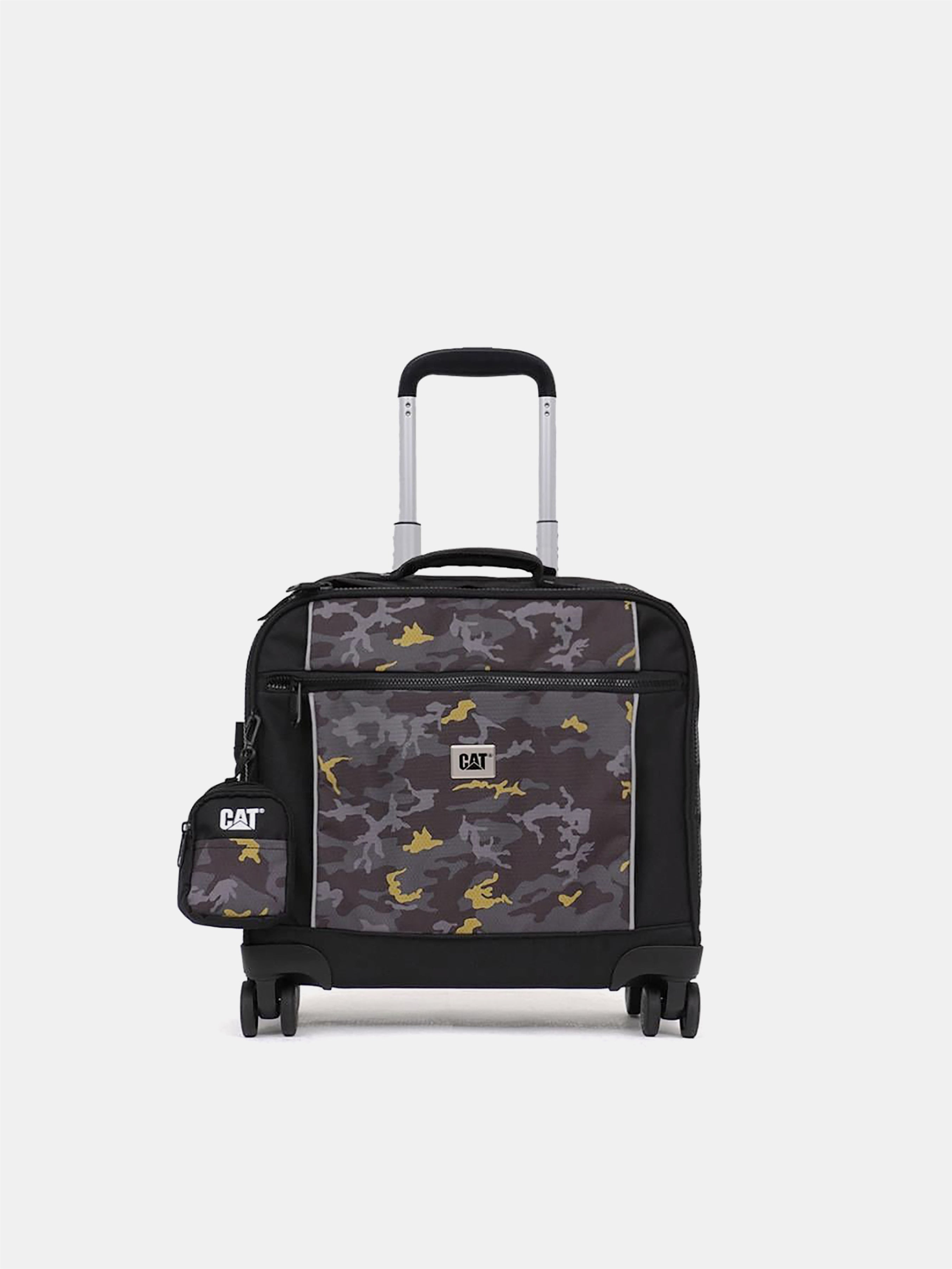 Caterpillar Swiftrider 4Wheel Trolley Bag #color_AOP Camo Black/Grey/Yellow