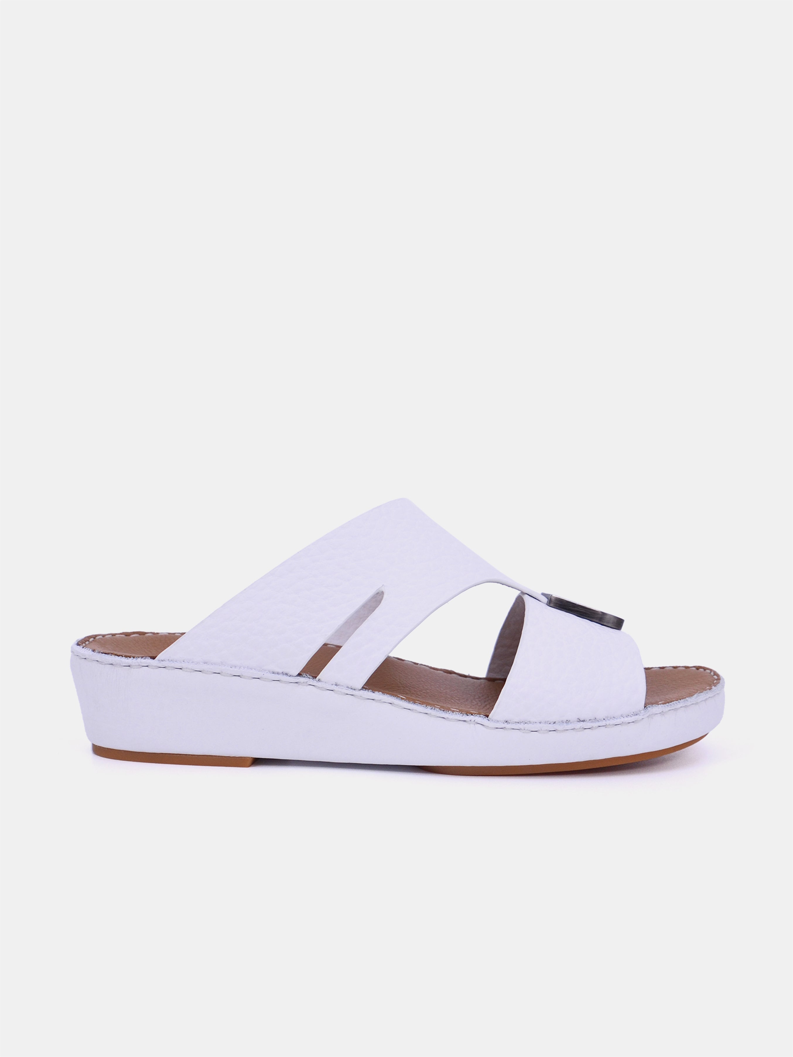 Barjeel Uno BS39 Men's Arabic Sandals #color_White