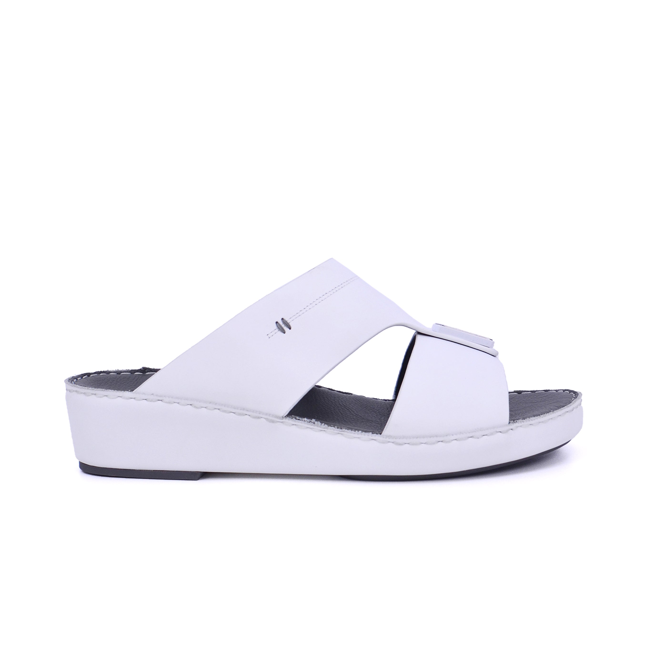 Barjeel Uno BS36 Men's Arabic Sandals #color_White