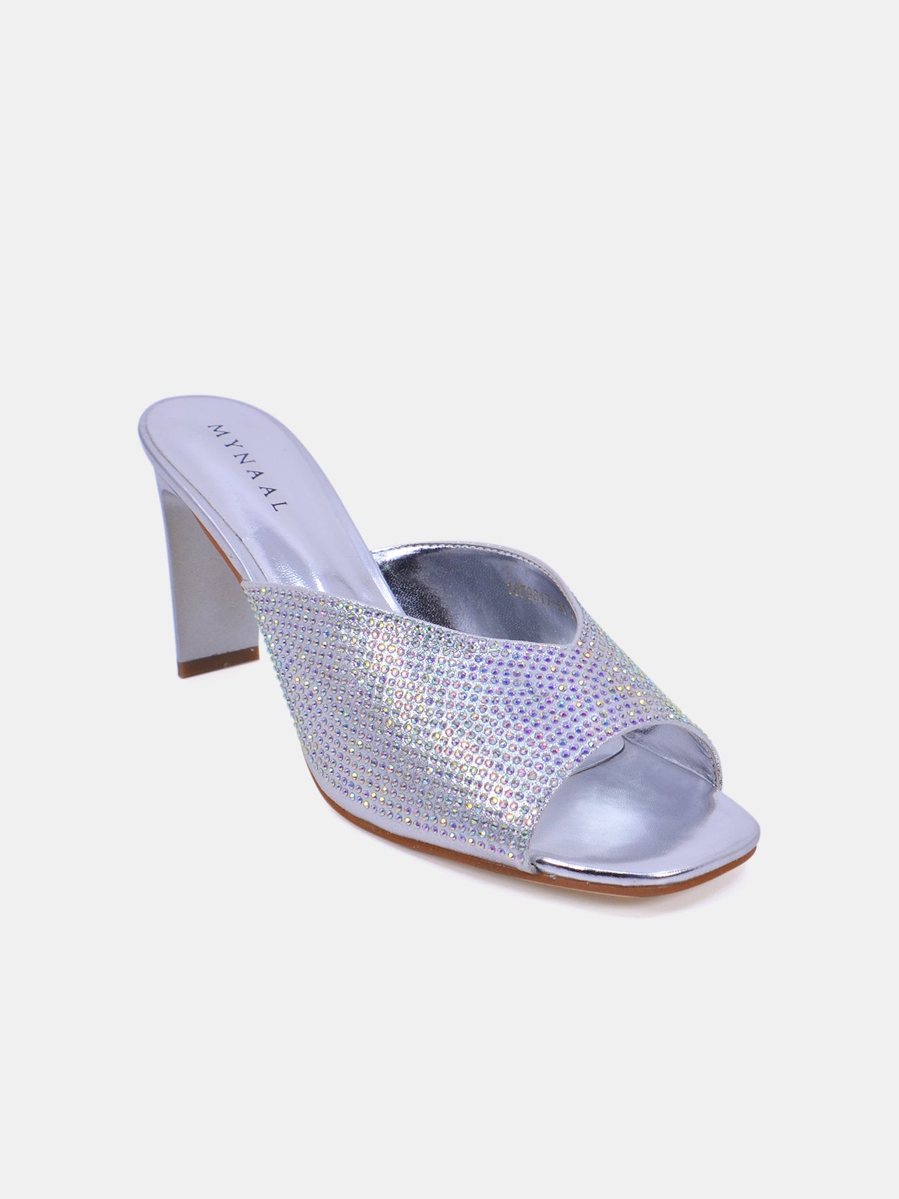Mynaal Glitzo Women's High Heel Sandals #color_Silver