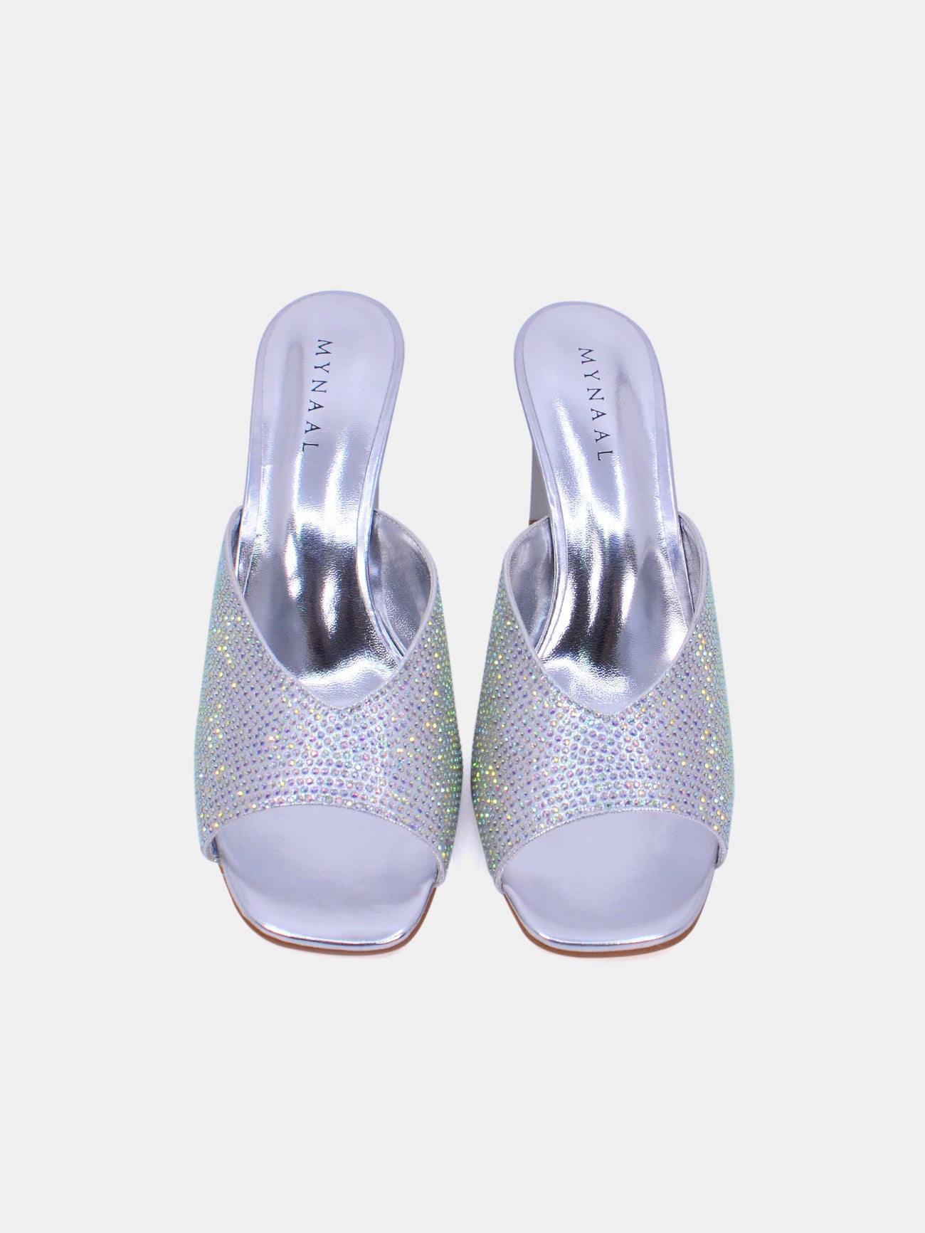 Mynaal Glitzo Women's High Heel Sandals #color_Silver