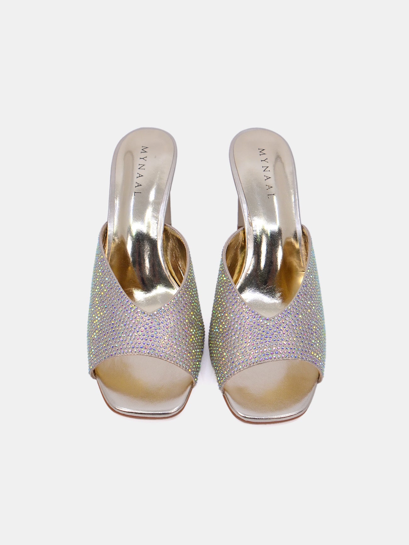 Mynaal Glitzo Women's High Heel Sandals #color_Gold