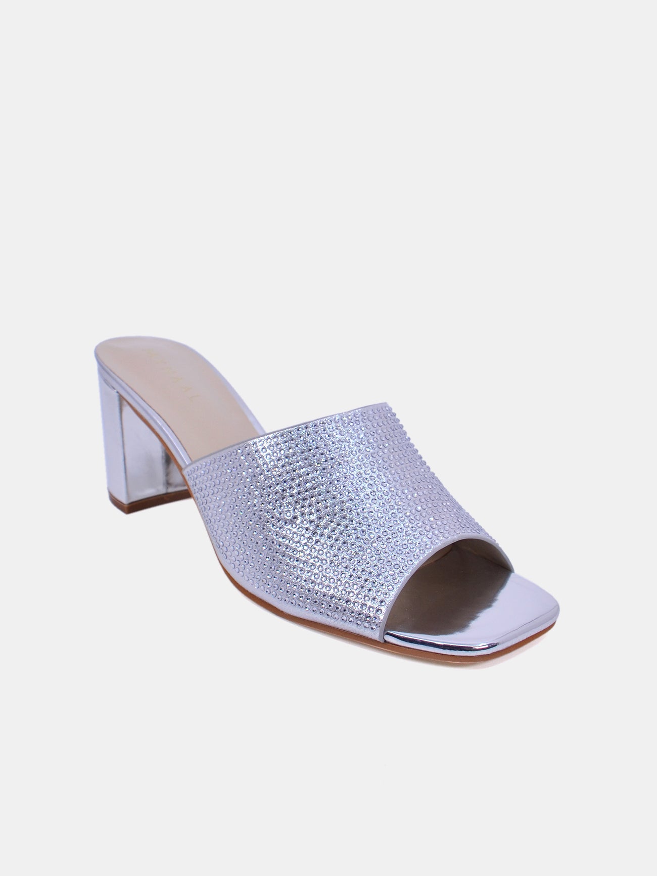 Mynaal Sparkle Women's Block Heel Sandals #color_Silver