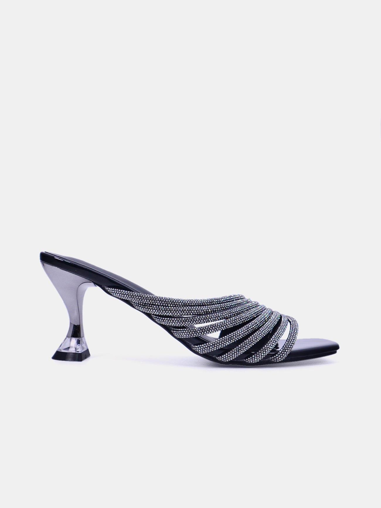 Mynaal Velia Women's Spool Heel Sandals #color_Black