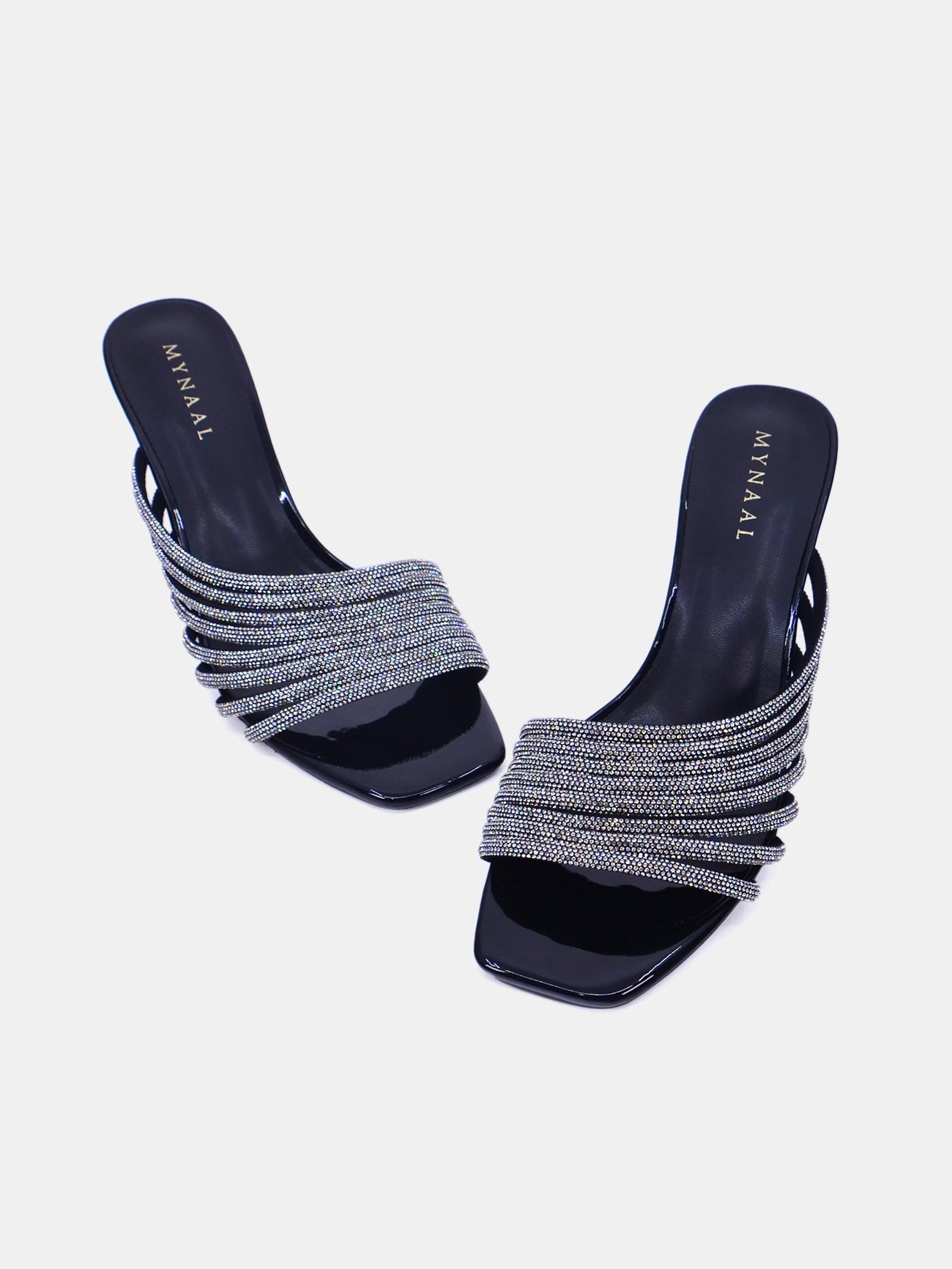 Mynaal Velia Women's Spool Heel Sandals #color_Black