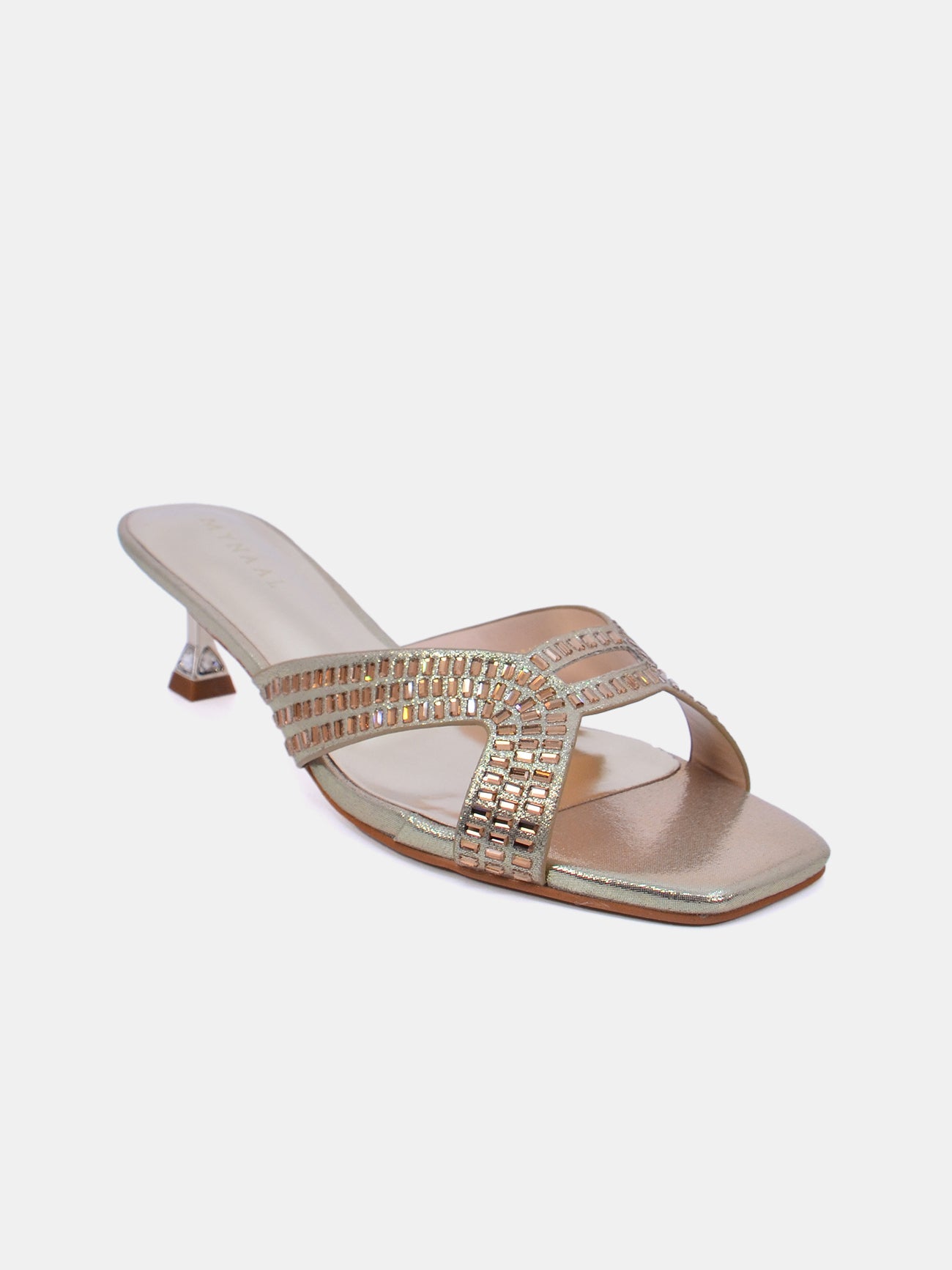 Mynaal Rixie Women's Kitten Heel Sandals #color_Gold