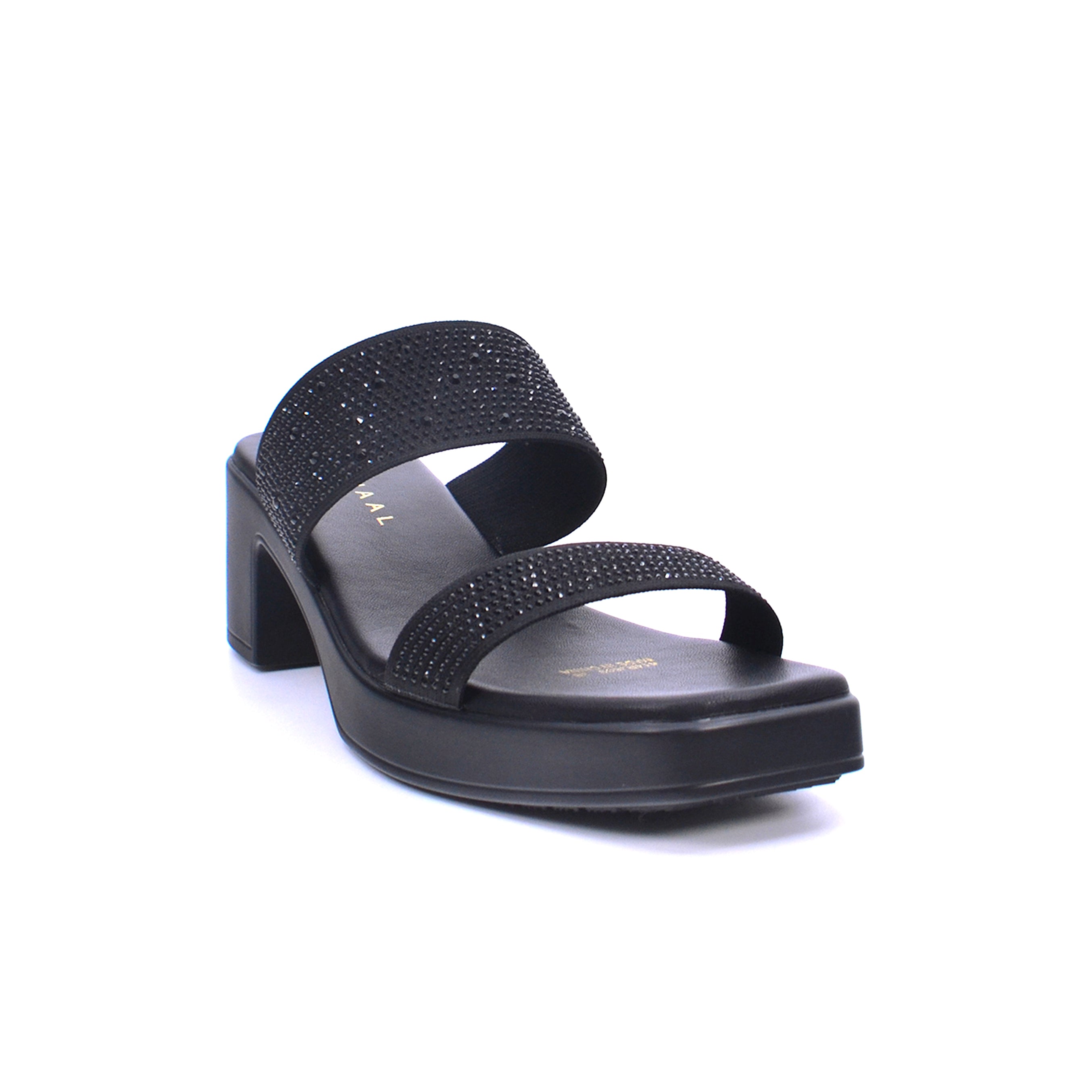Mynaal 414Rj67B Women's Block-Heel Sandal #color_Black