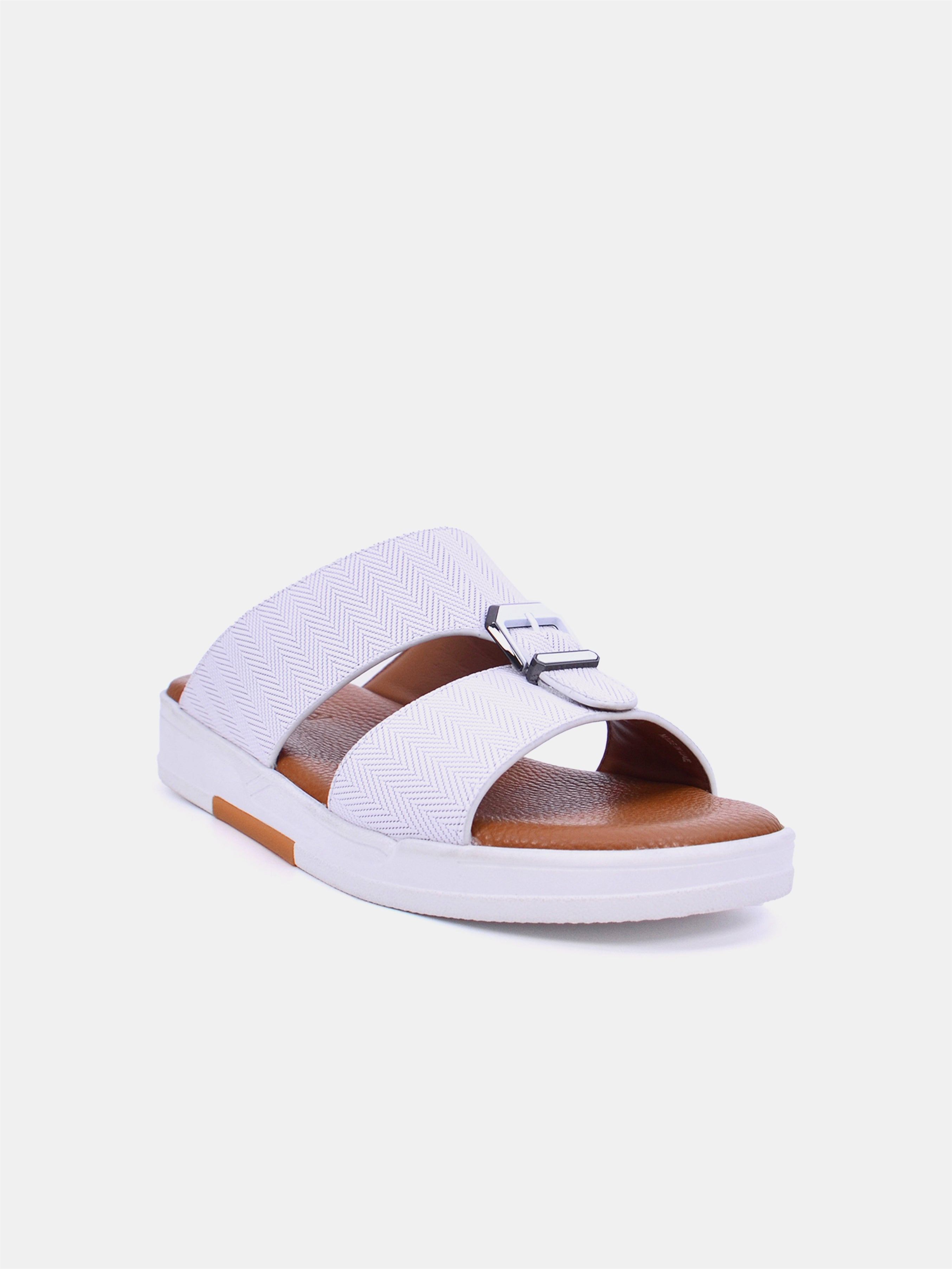Barjeel Uno MSA124 Men Arabic Sandals #color_White