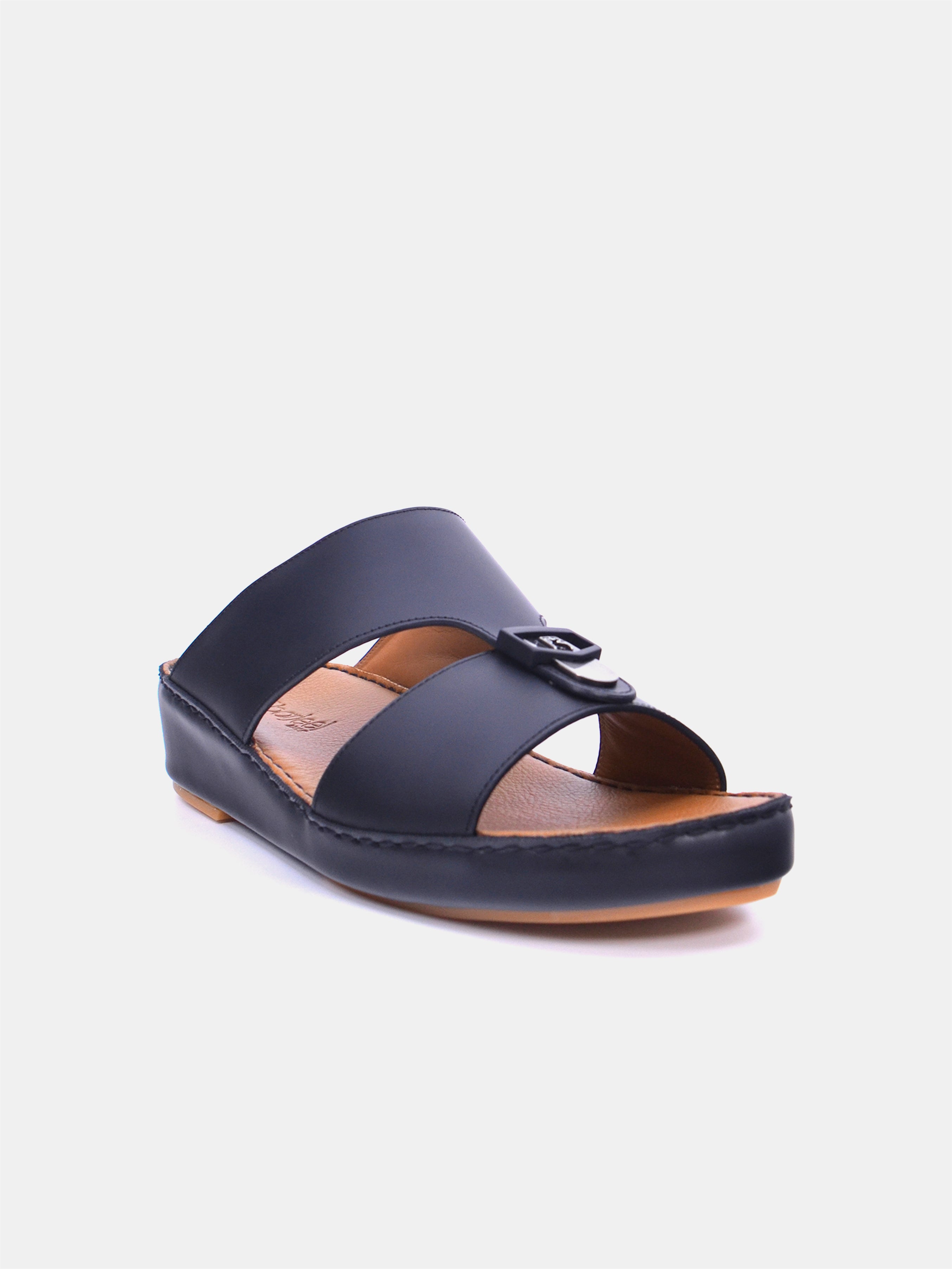 Barjeel Uno BS37 Men's Arabic Sandals #color_Black
