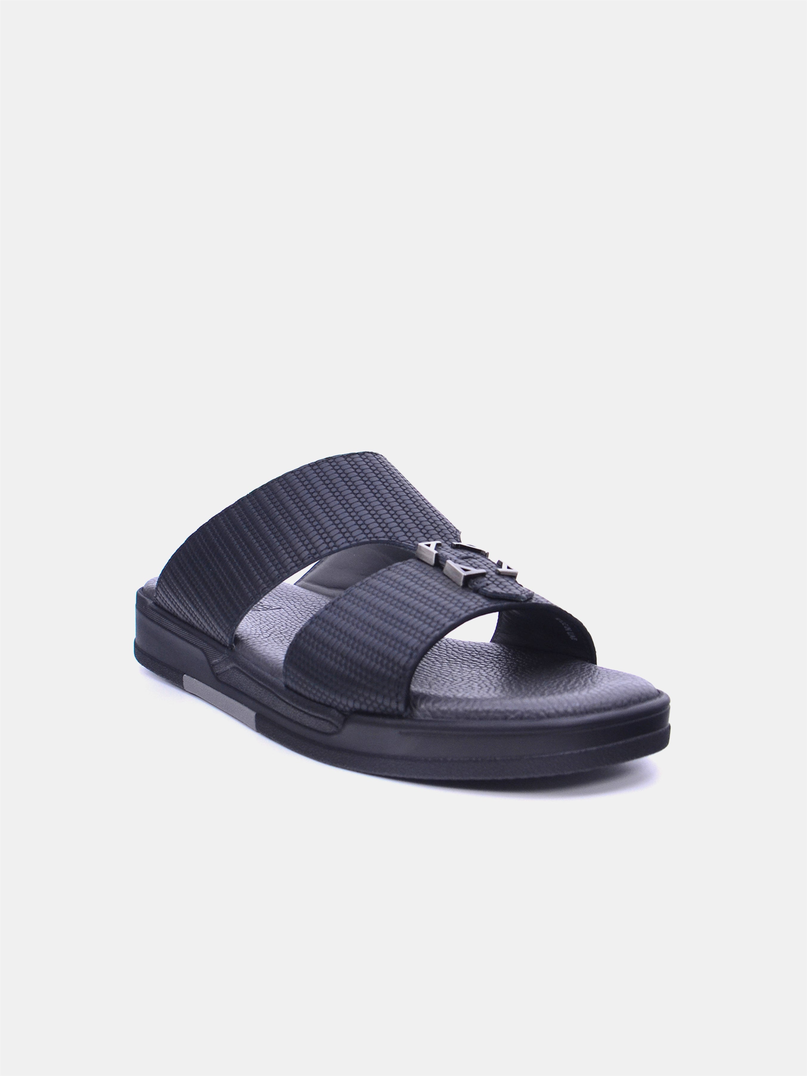 Barjeel Uno MSA133 Men Arabic Sandals #color_Black