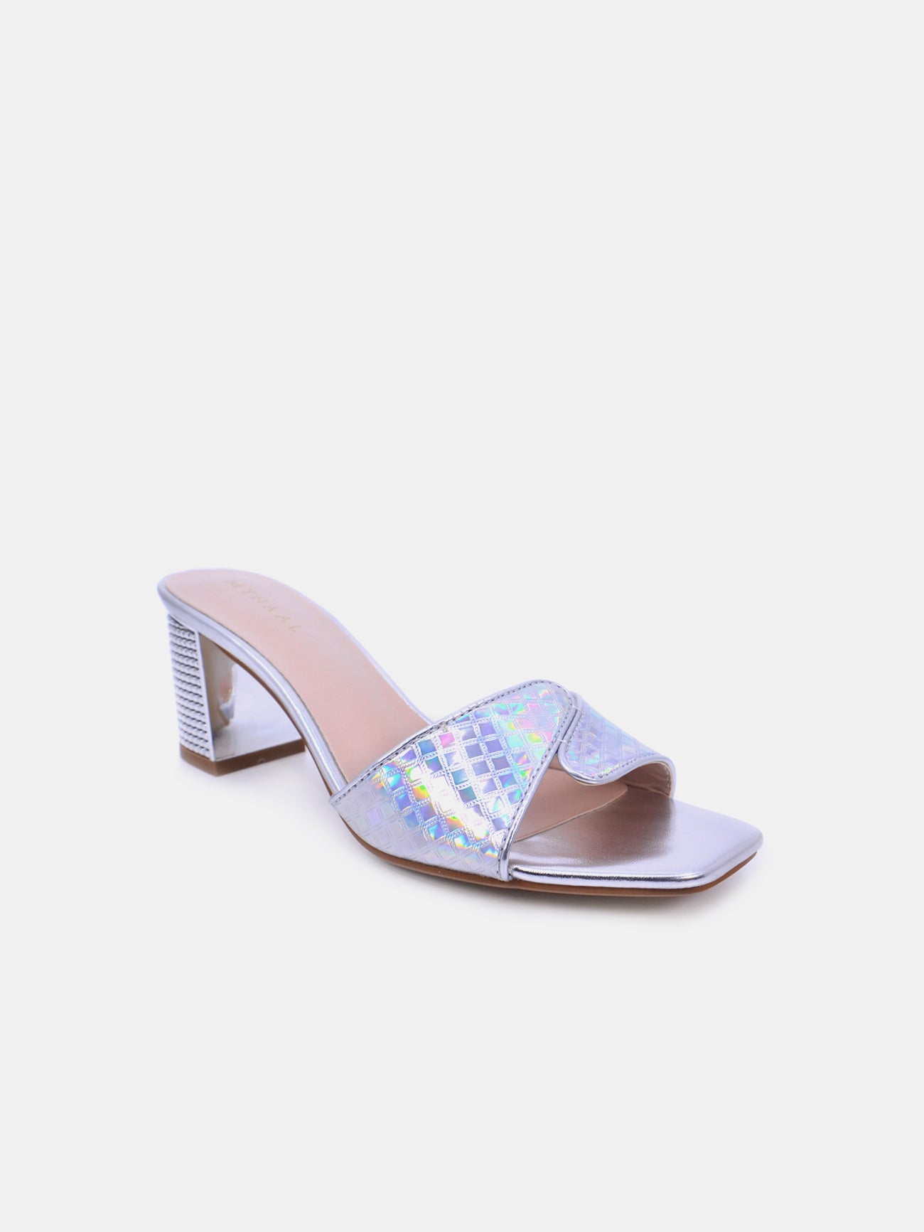 Mynaal Celest Women's Block Heel Sandals #color_Silver