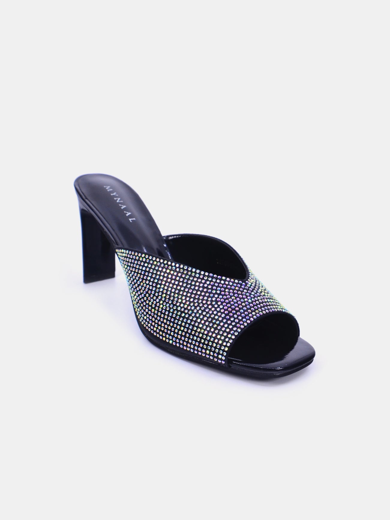 Mynaal Glitzo Women's High Heel Sandals #color_Black