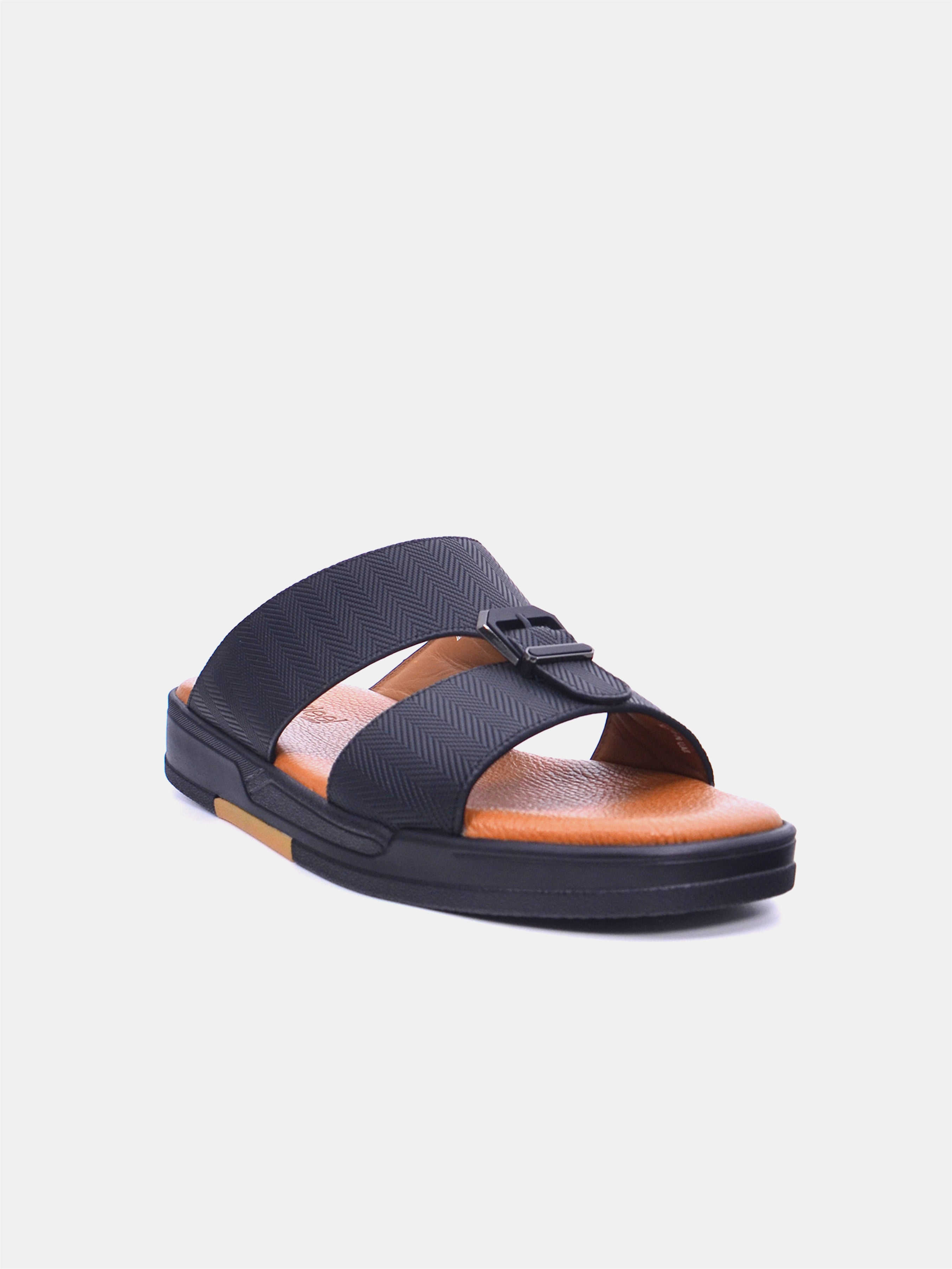 Barjeel Uno MSA124 Men Arabic Sandals #color_Black