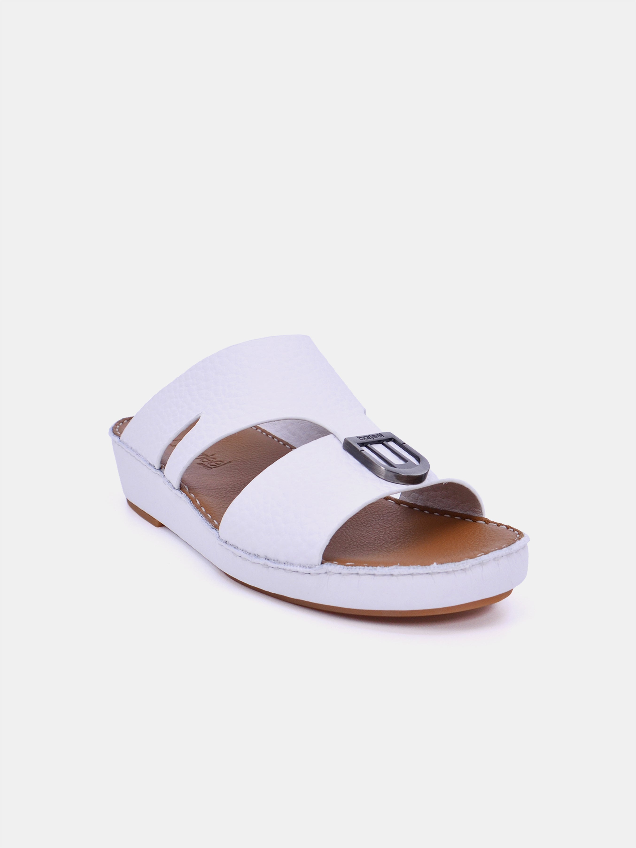 Barjeel Uno BS39 Men's Arabic Sandals #color_White