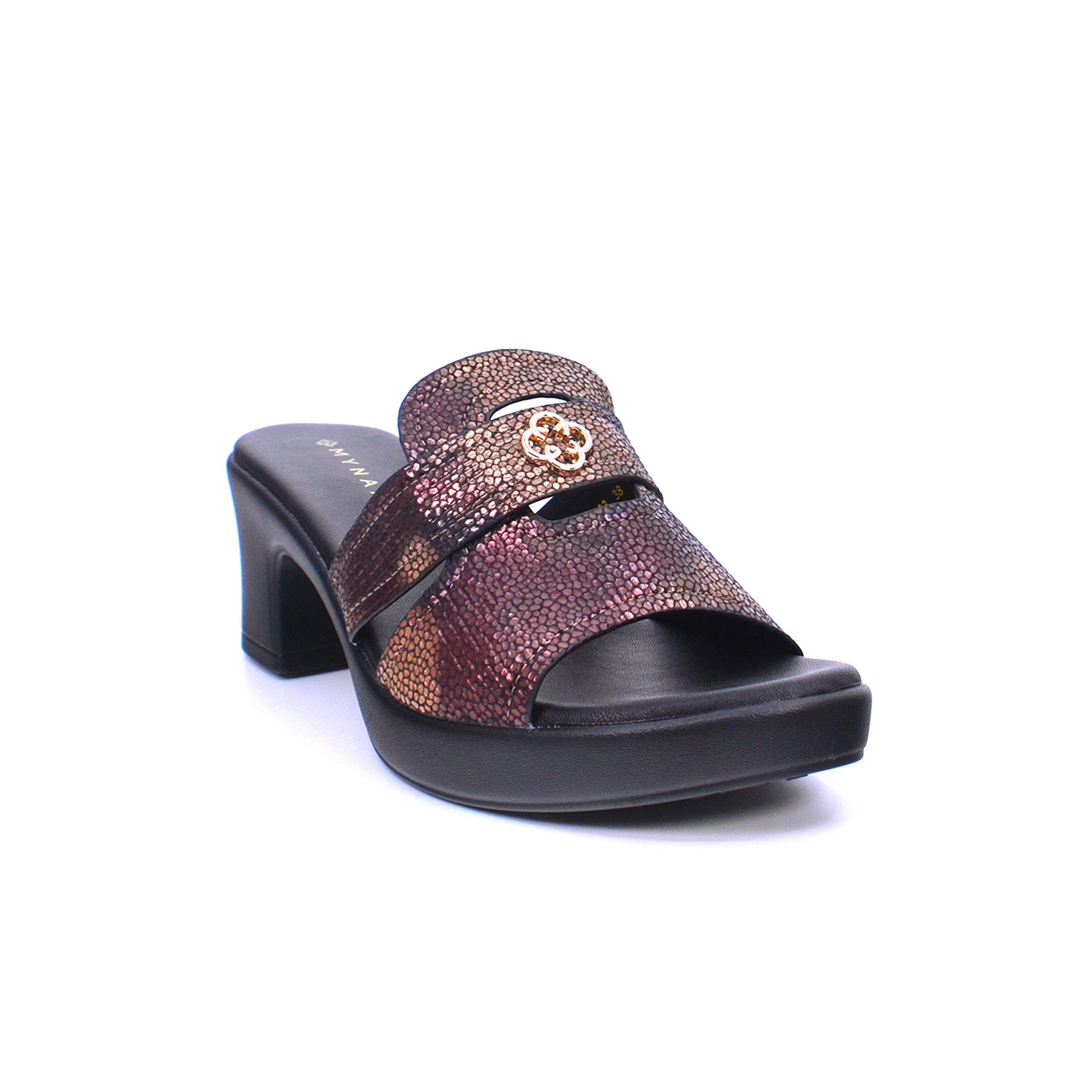 Mynaal 414Rj693 Women's Block Heel Sandal #color_Bronze