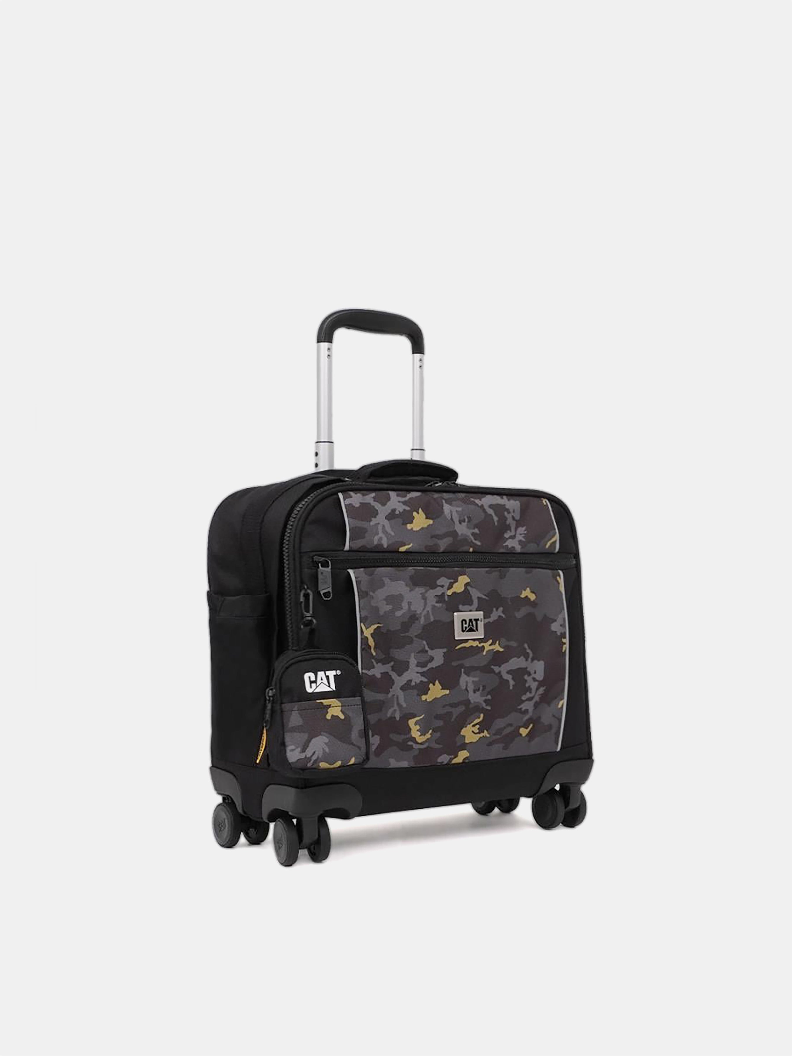 Caterpillar Swiftrider 4Wheel Trolley Bag #color_AOP Camo Black/Grey/Yellow