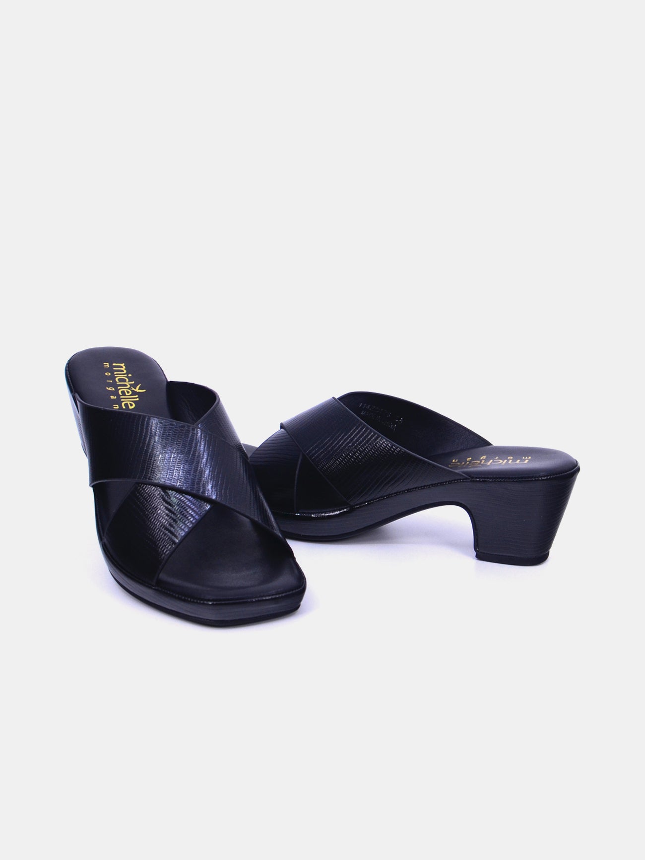 Michelle Morgan 114ZD126 Women's Heeled Sandals #color_Black