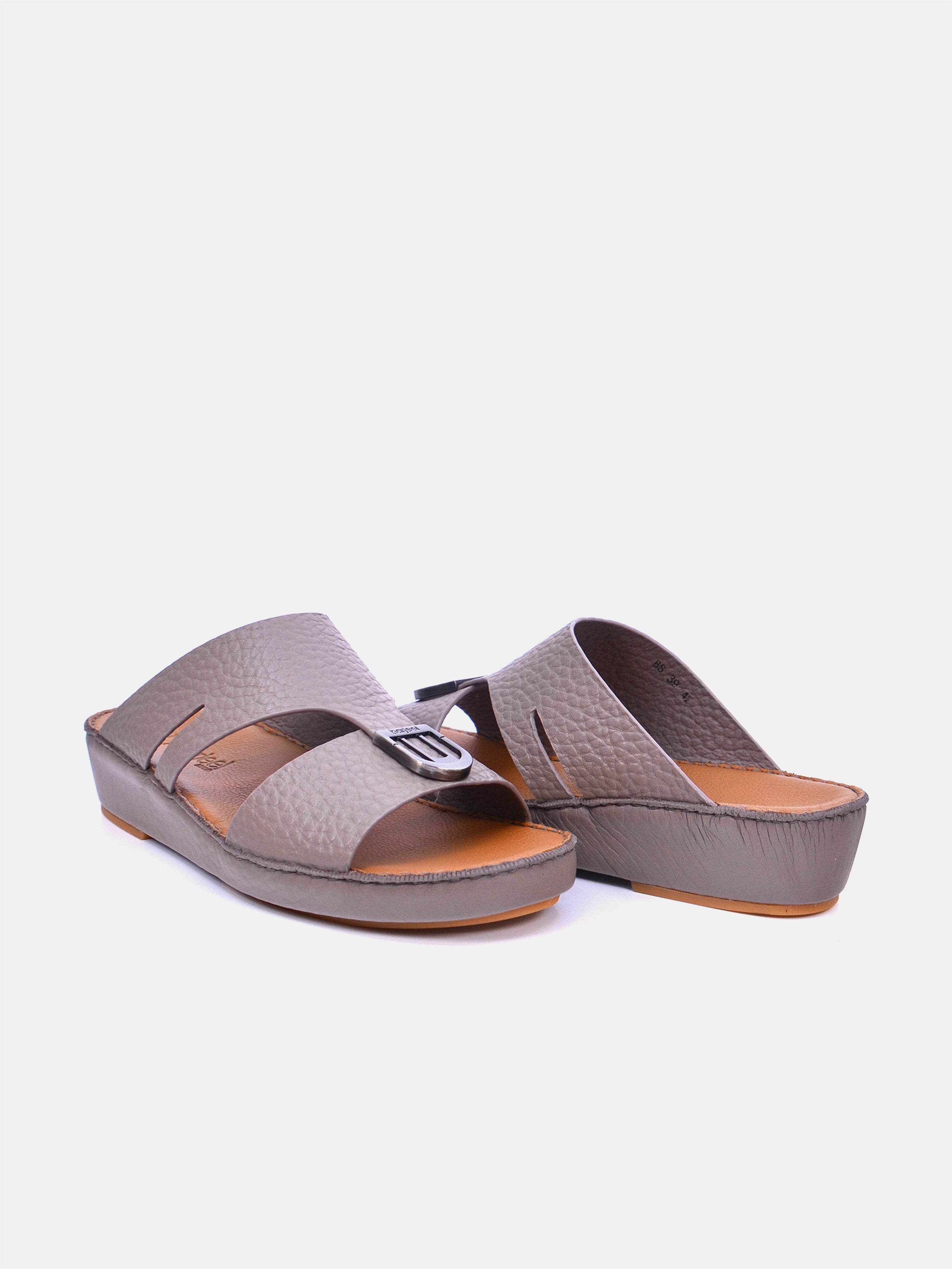 Barjeel Uno BS39 Men's Arabic Sandals #color_Taupe