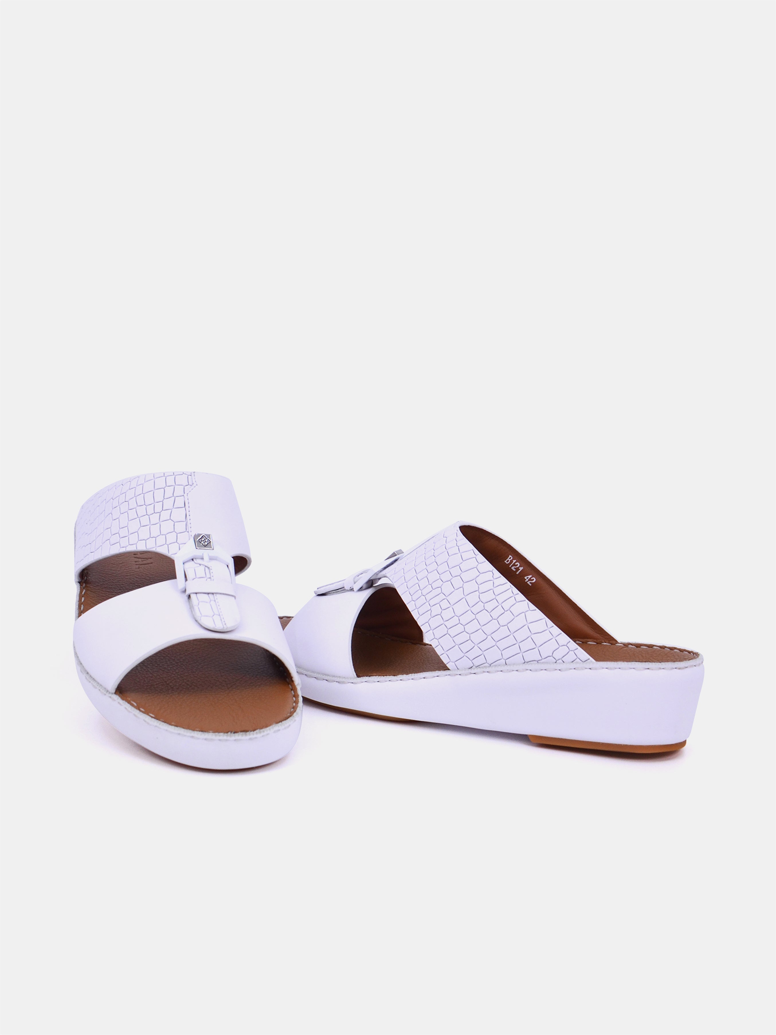 Mynaal B121 Men's Arabic Sandals #color_White