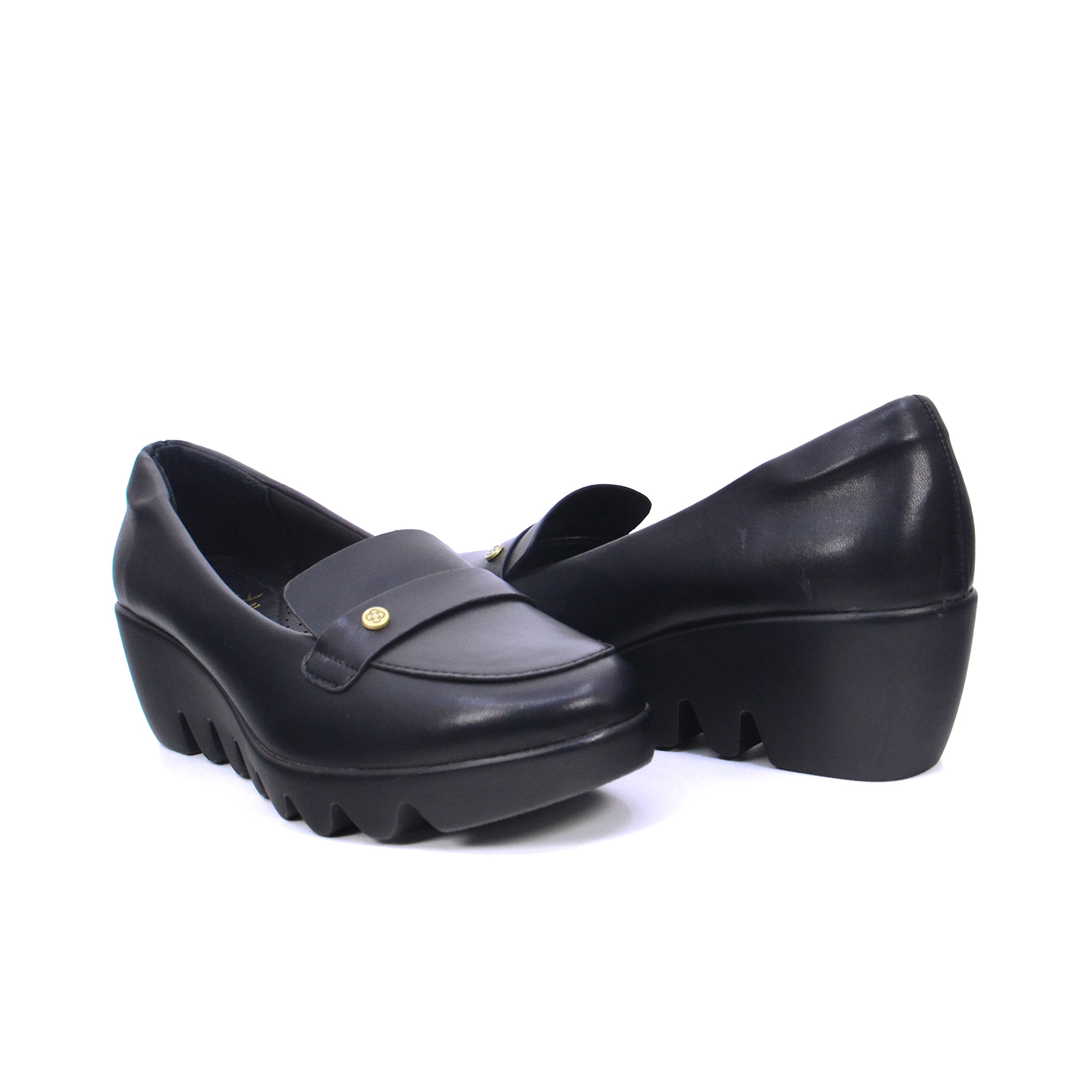 092-2475 Michelle Morgan 219RJB04 Women's Flatform Shoes #color_Black