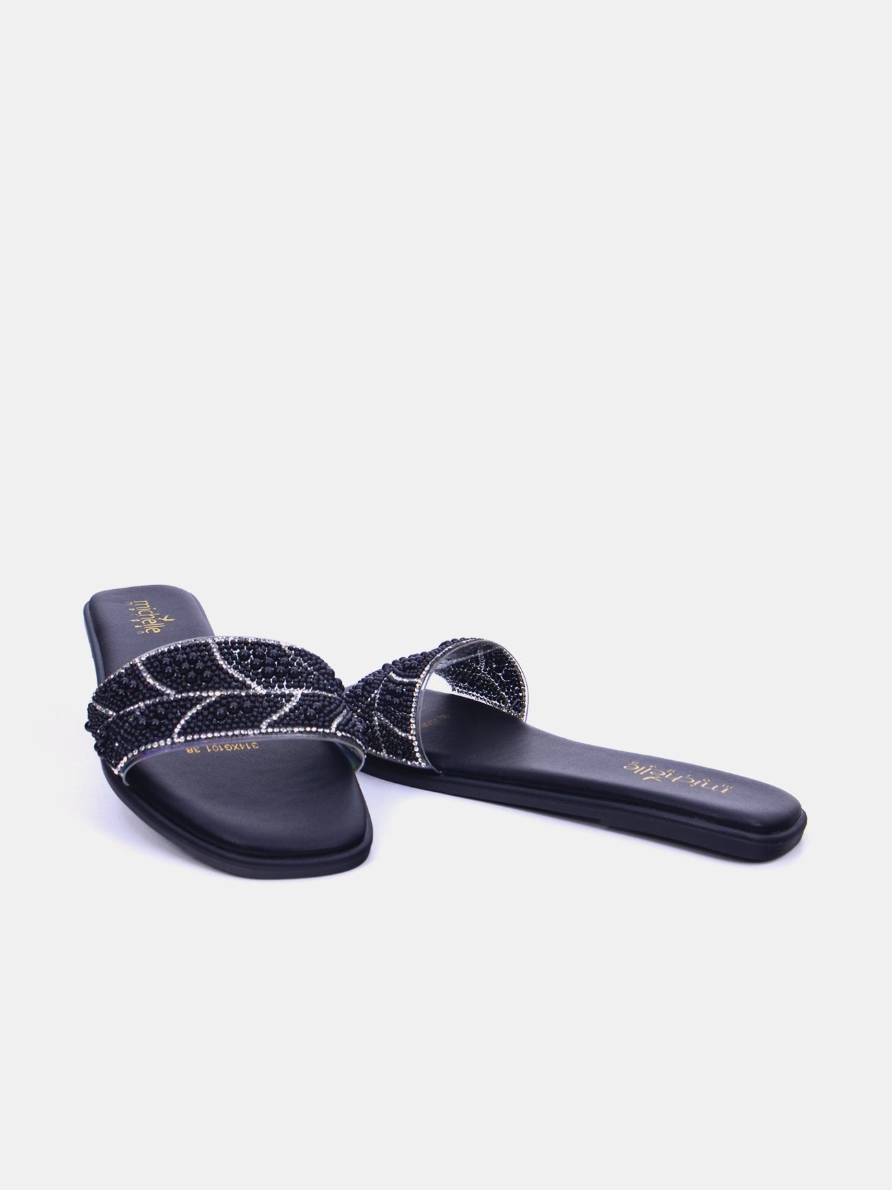 Michelle Morgan 314XG101 Women's Flat Sandals #color_Black