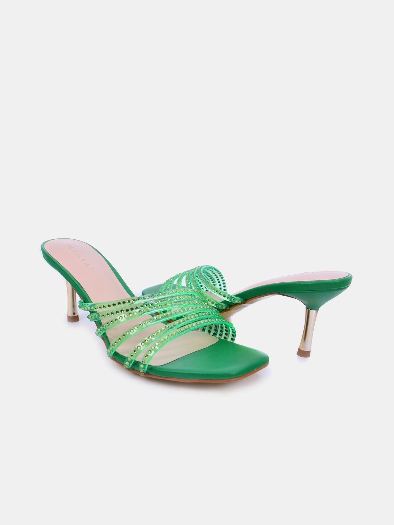 Mynaal Shyna Women's Pencil Heel Sandals #color_Green
