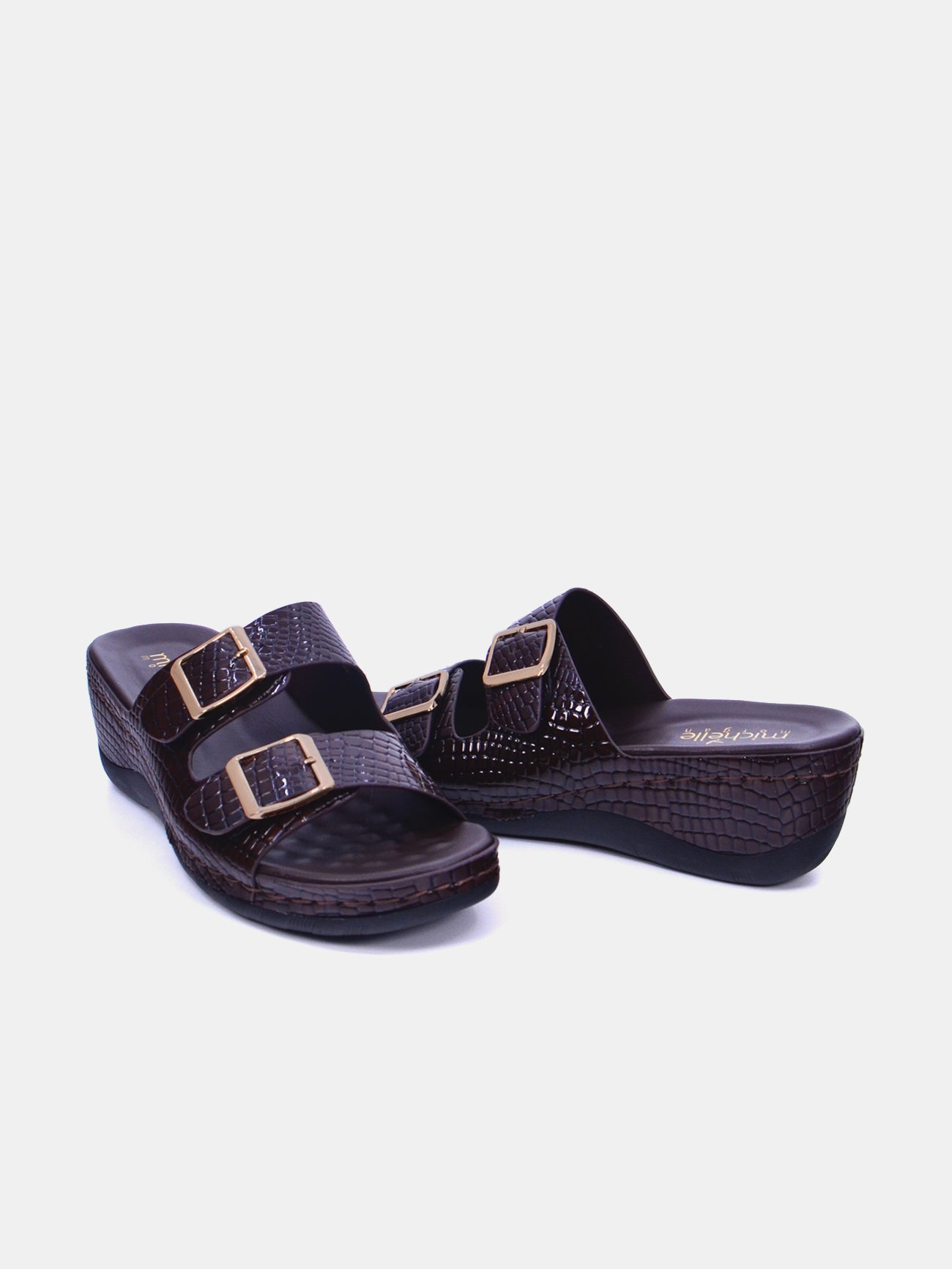Michelle Morgan 314F7803 Women's Wedge Sandals #color_Brown
