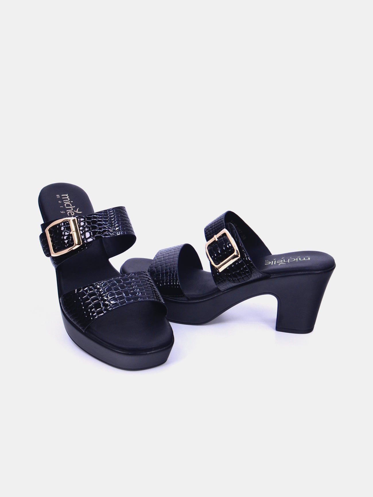 Michelle Morgan 114RJ857 Women's Heeled Sandals #color_Black