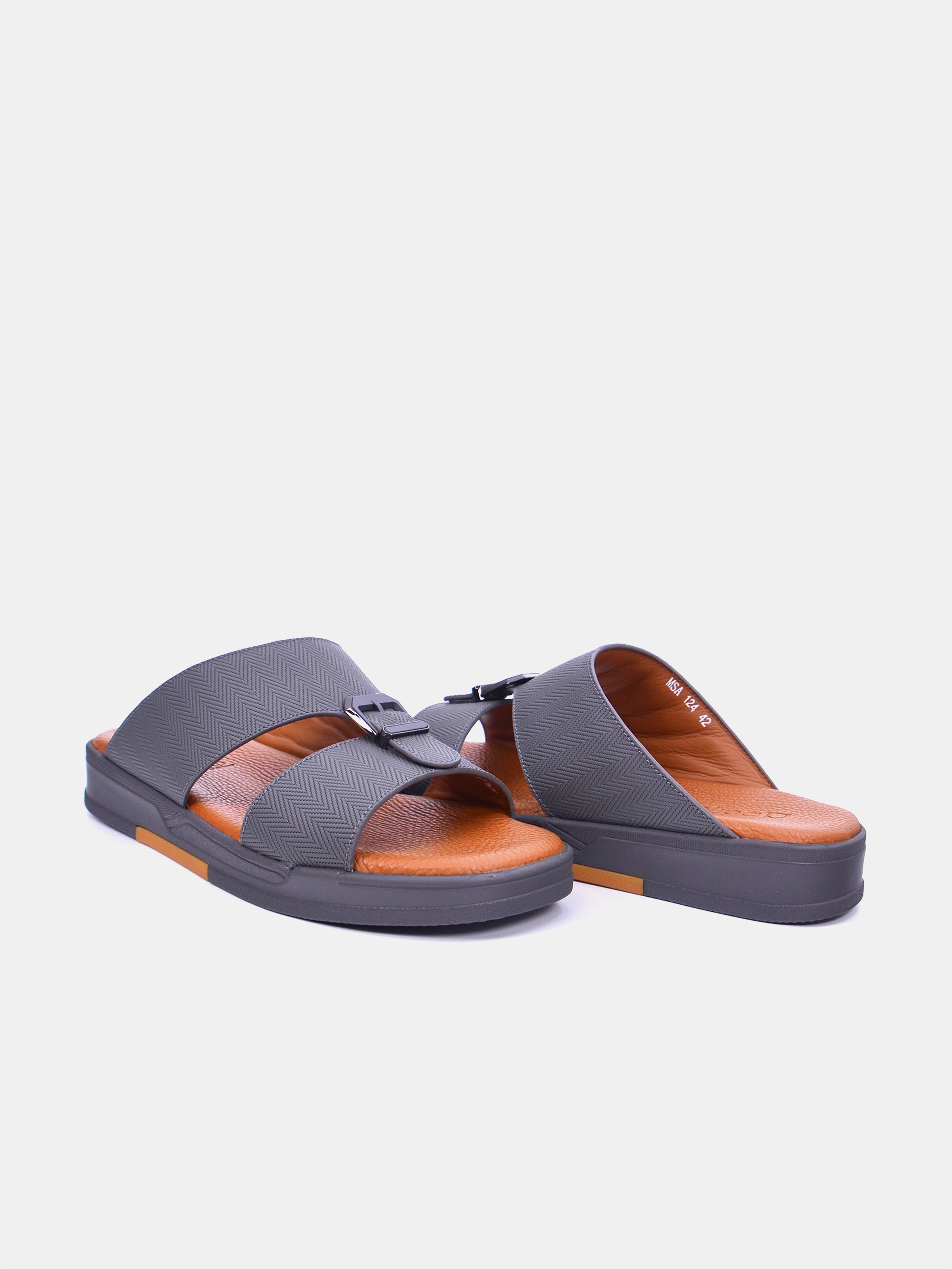 Barjeel Uno MSA124 Men Arabic Sandals #color_Gray