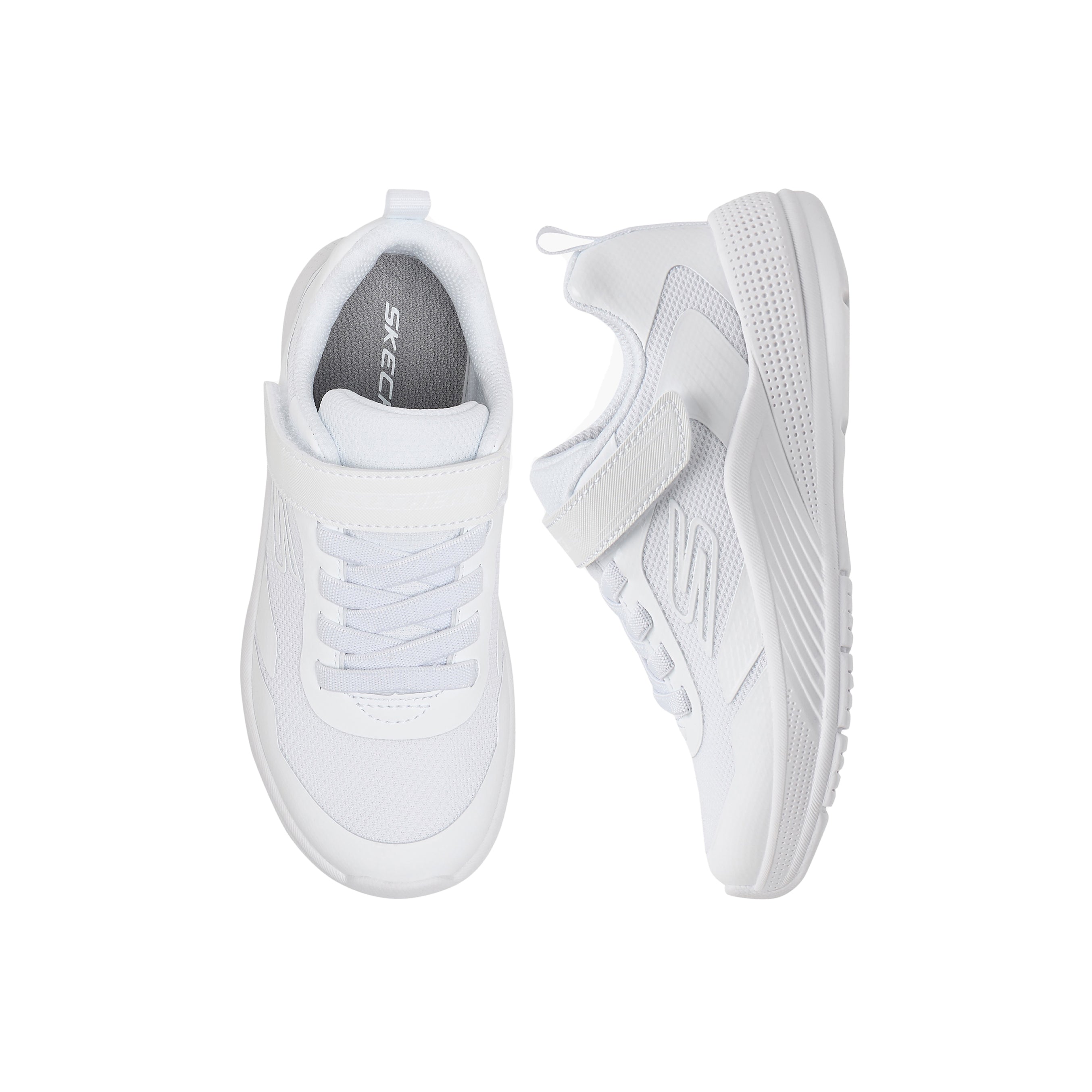 Skechers Girls' Microspec Advance - Oasis Point Shoes #color_White