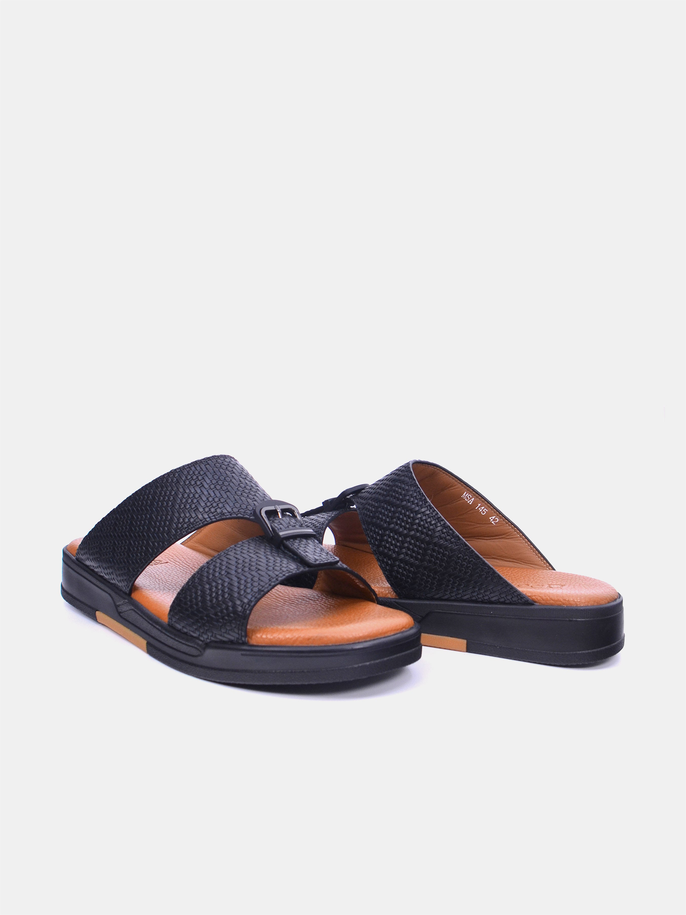 Barjeel Uno MSA145 Men Arabic Sandals #color_Black