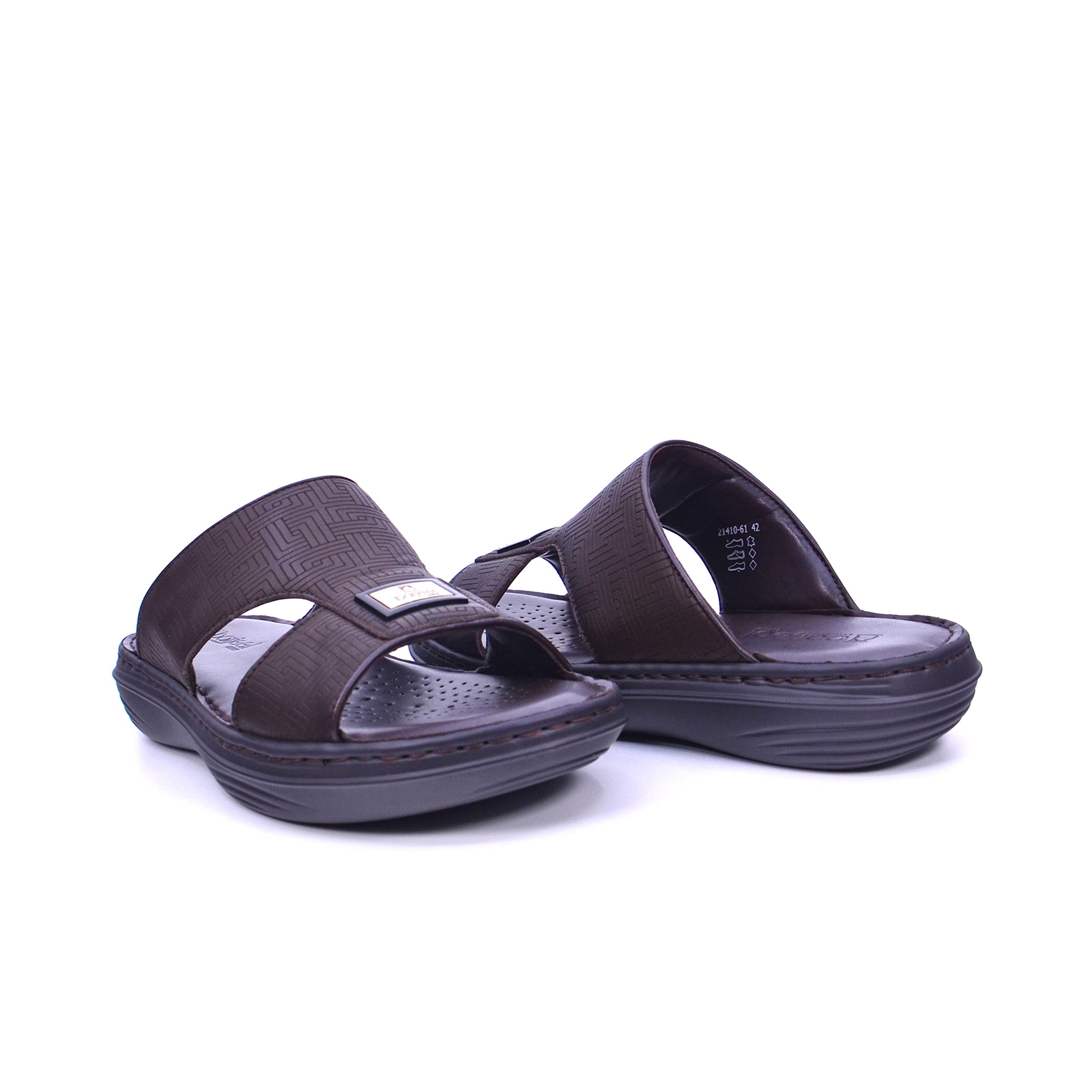 Barjeel Uno 21410-61 Men Arabic Sandals #color_Dark Brown