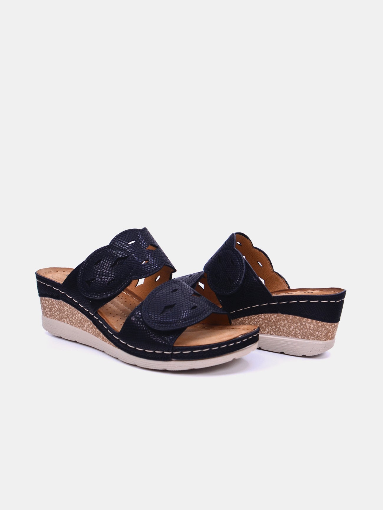 Romika 36604-AR633 Wedge Sandals #color_Black