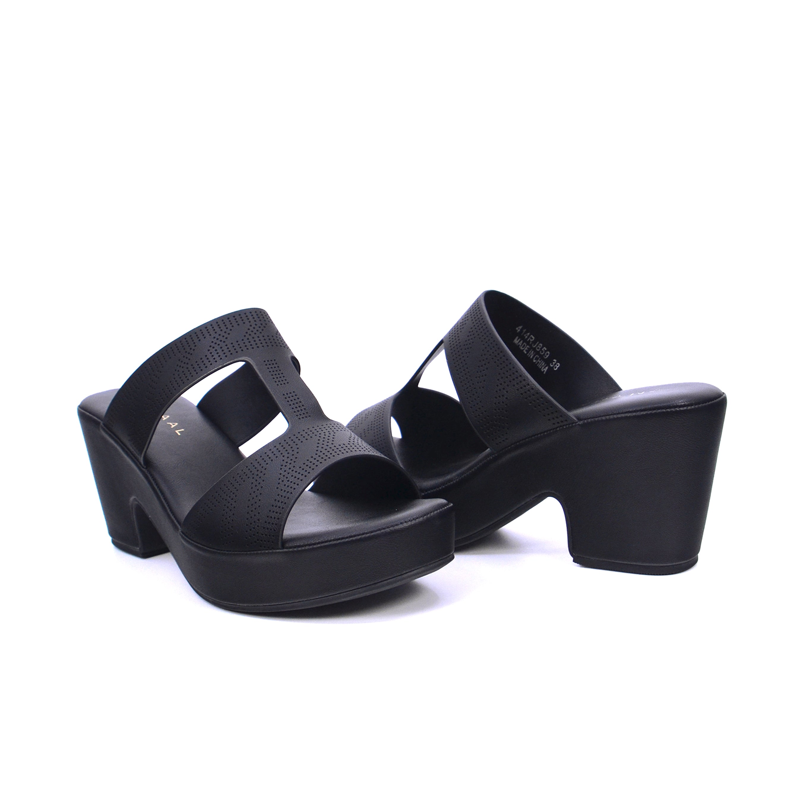 Mynaal 414Rj859 Women's Platform Sandal #color_Black