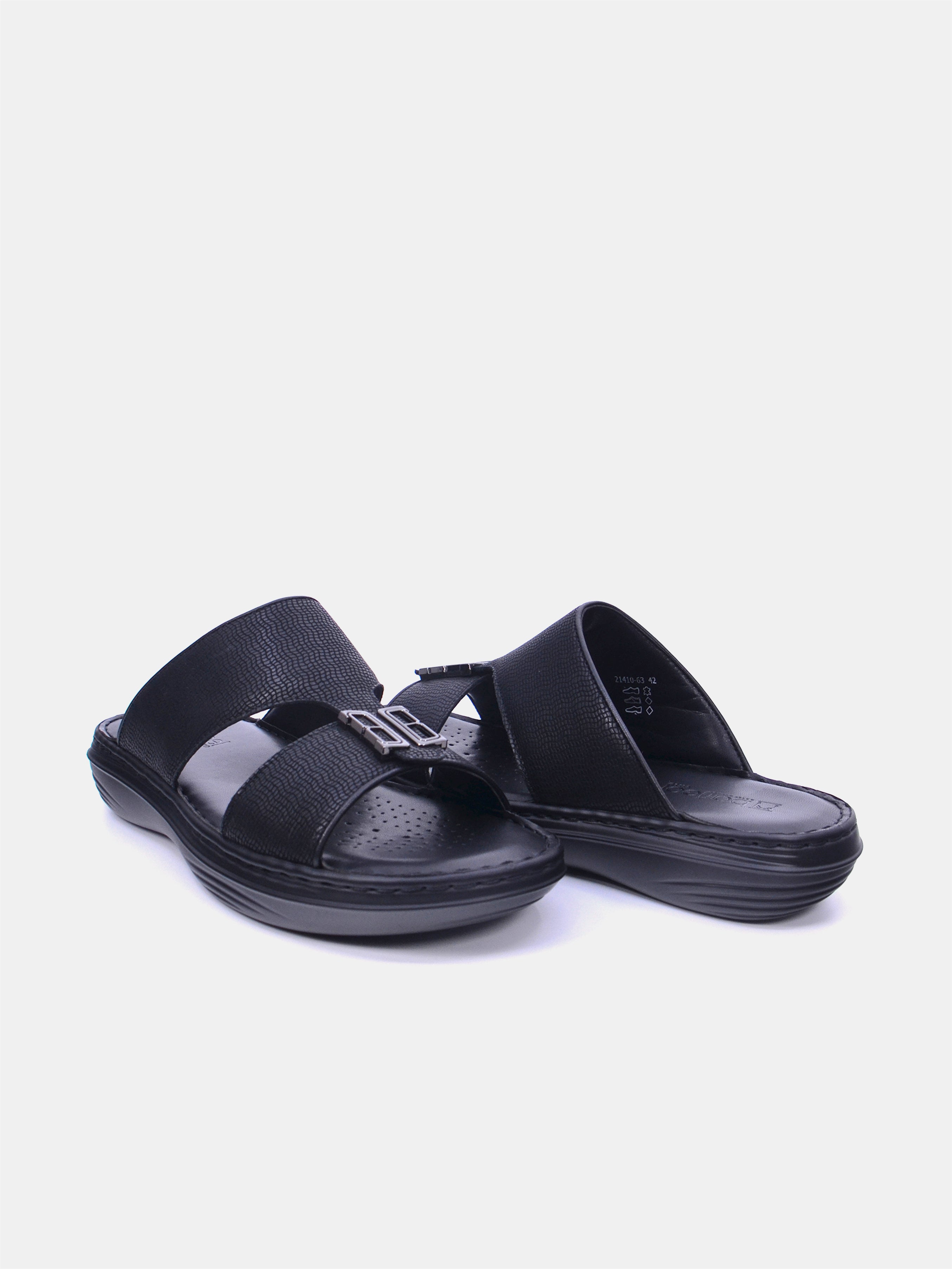 Barjeel Uno 21410-63 Men Arabic Sandals #color_Black