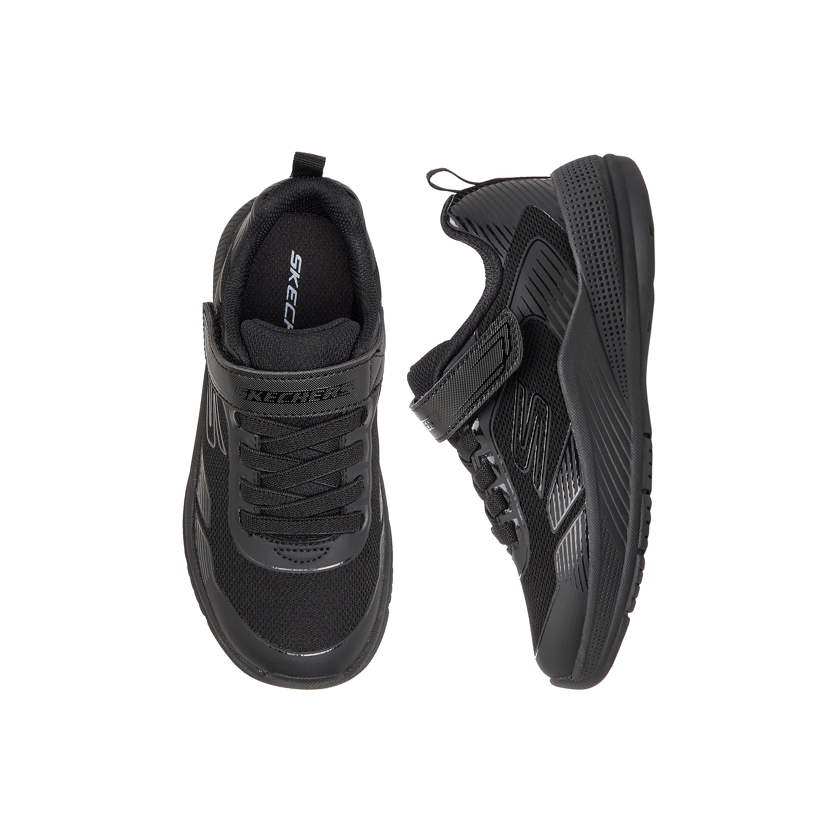 Skechers Girls' Microspec Advance - Oasis Point Shoes #color_Black