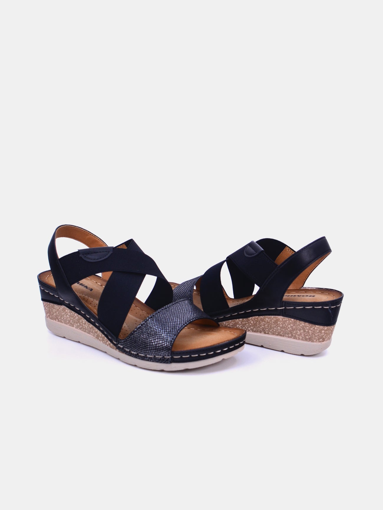 Romika 36601-AR638 Wedge Sandals #color_Black
