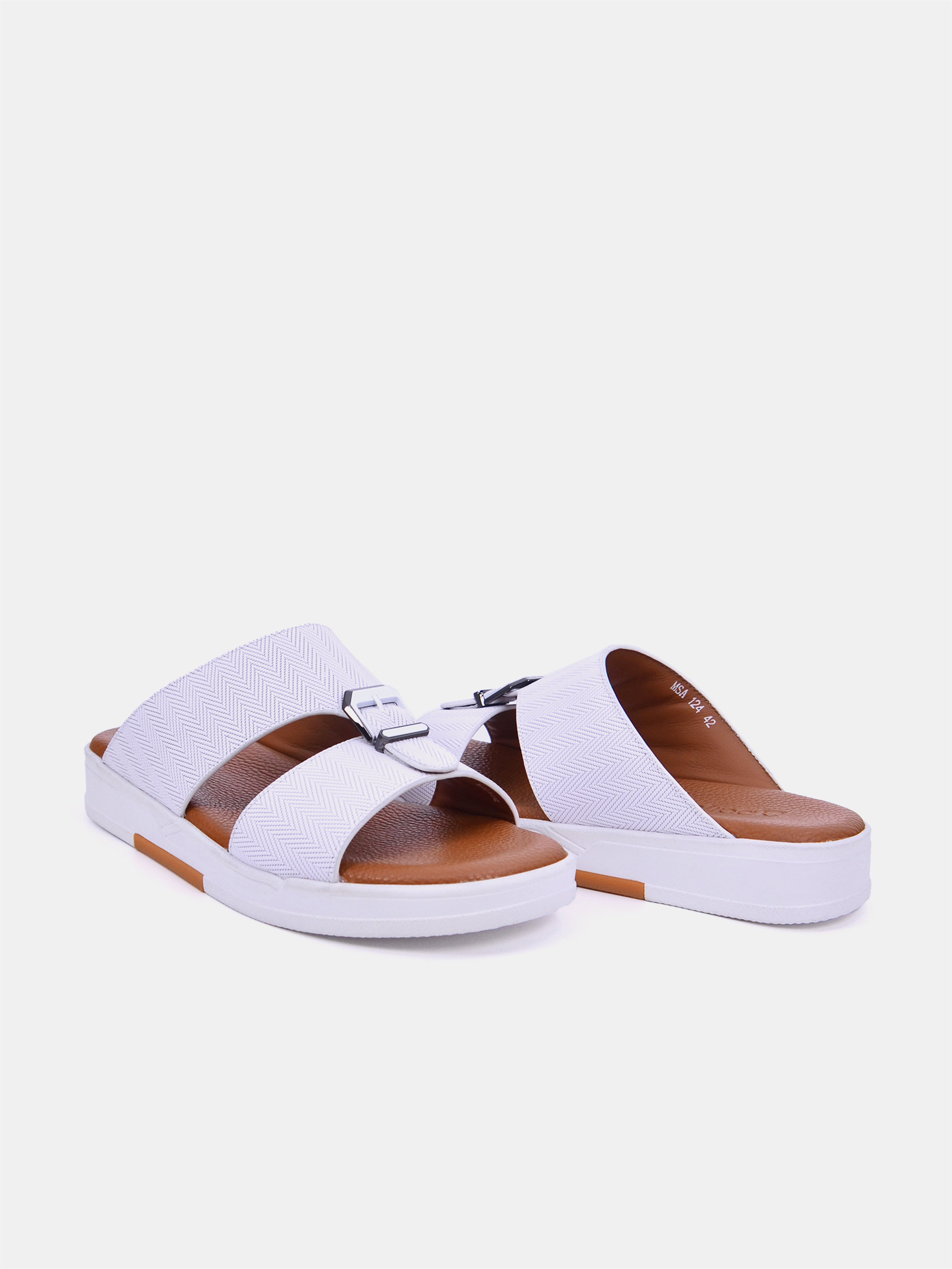Barjeel Uno MSA124 Boys Arabic Sandals #color_White