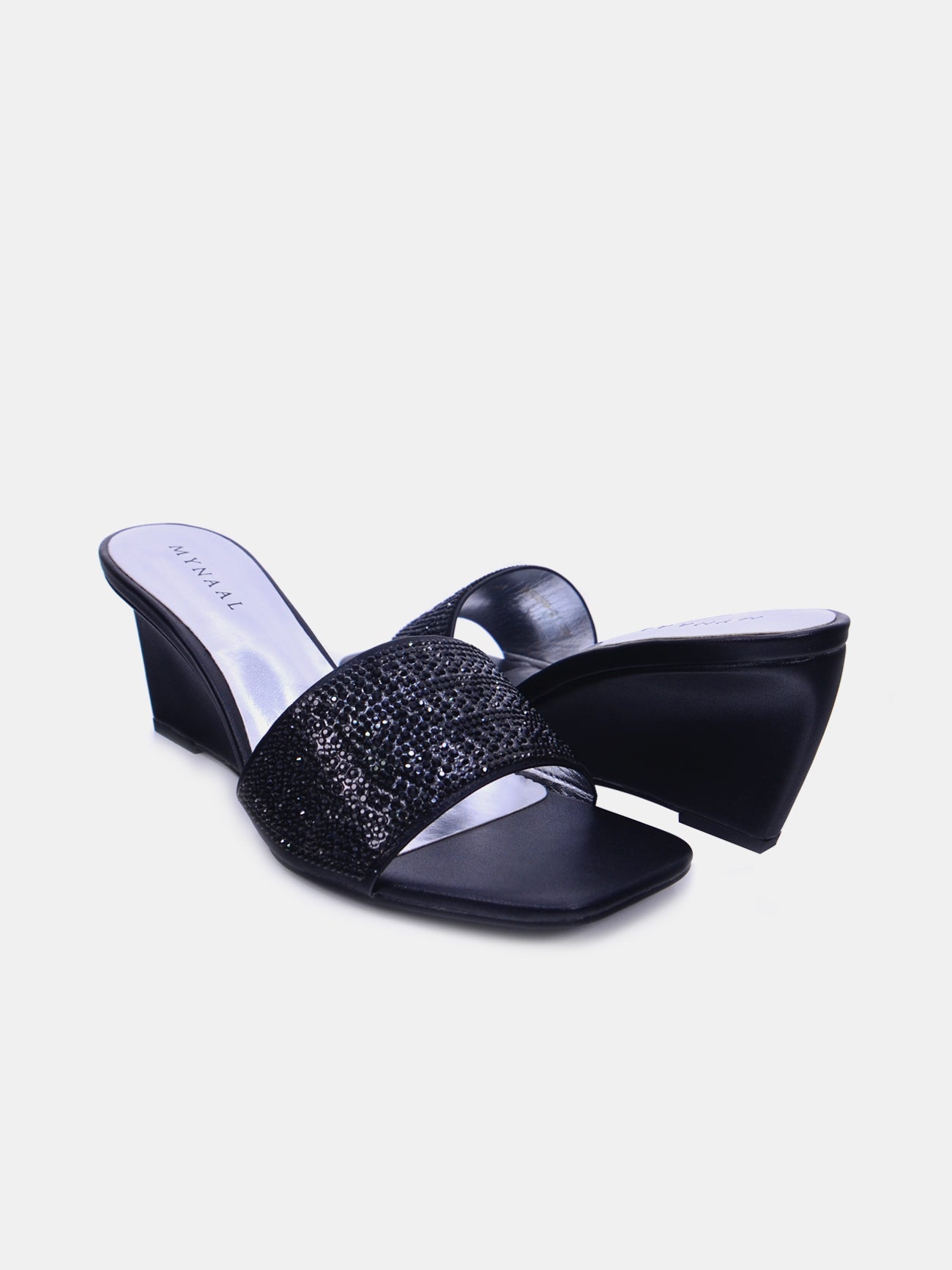 Mynaal Quivra Women's Wedge Sandals #color_Black