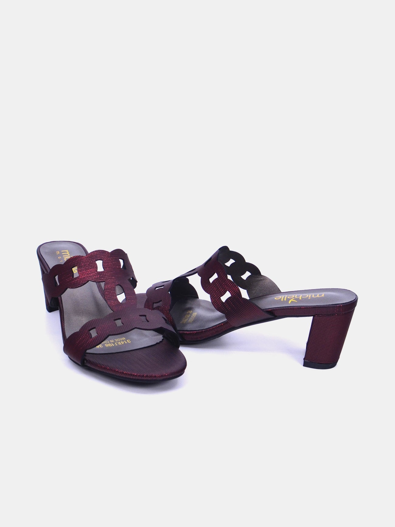 Michelle Morgan 314RJ198 Women's Heeled Sandals #color_Maroon