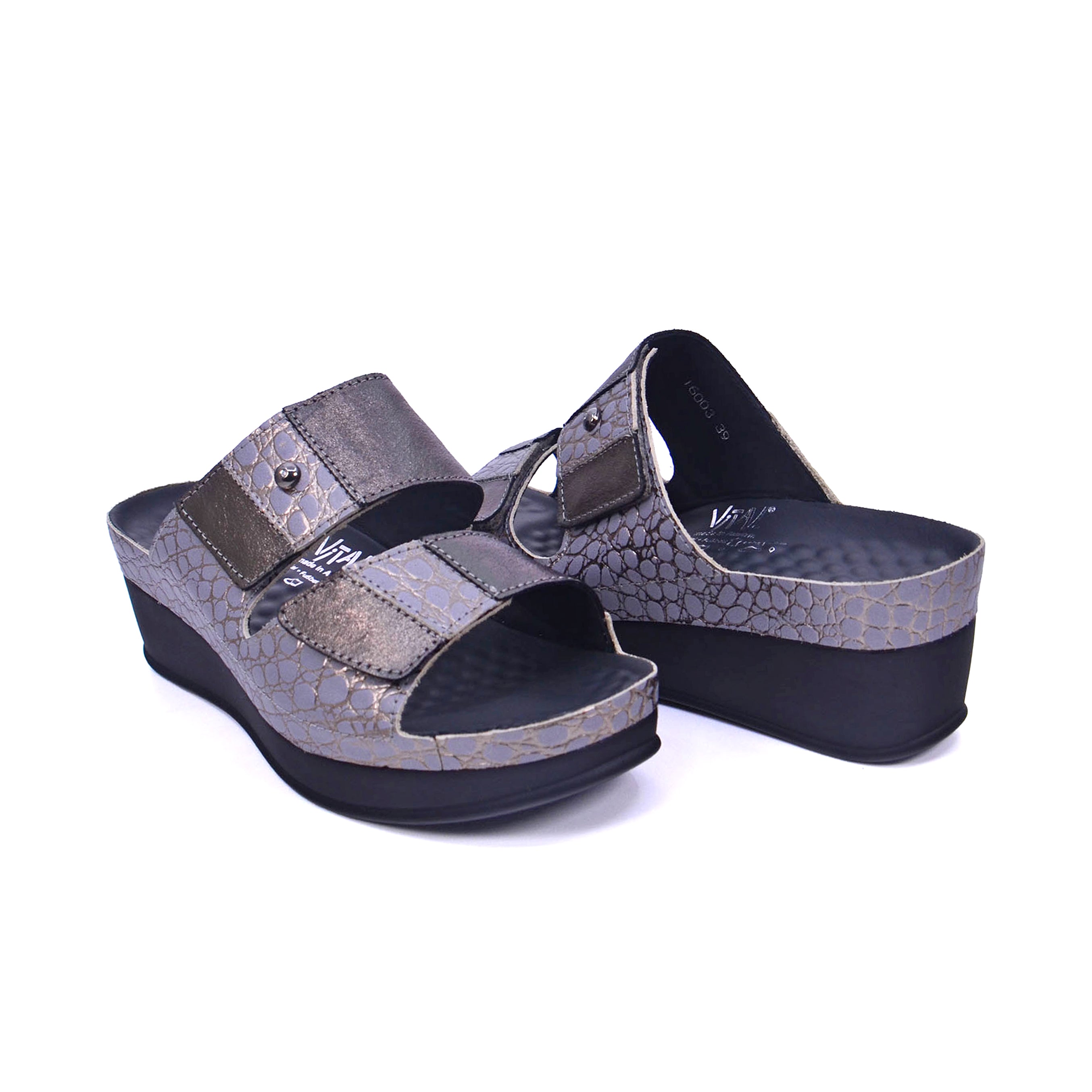 Vital Lara - Reptil/Metallic 16003S-49280-7192 Women's Sandals #color_Gray